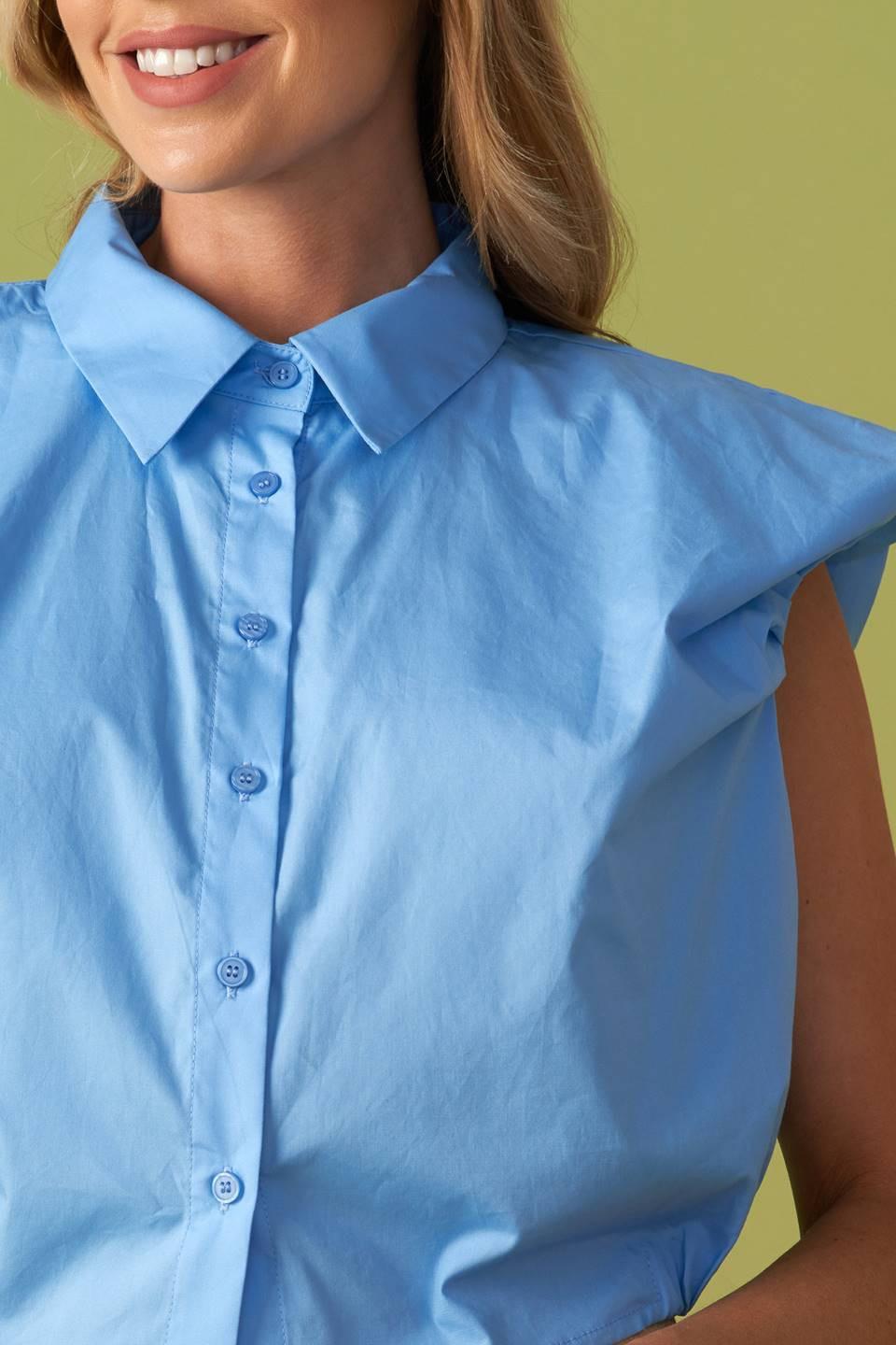 Creating Memories Woven Crop Top in light blue, view 7 — Soul Flow Apparel