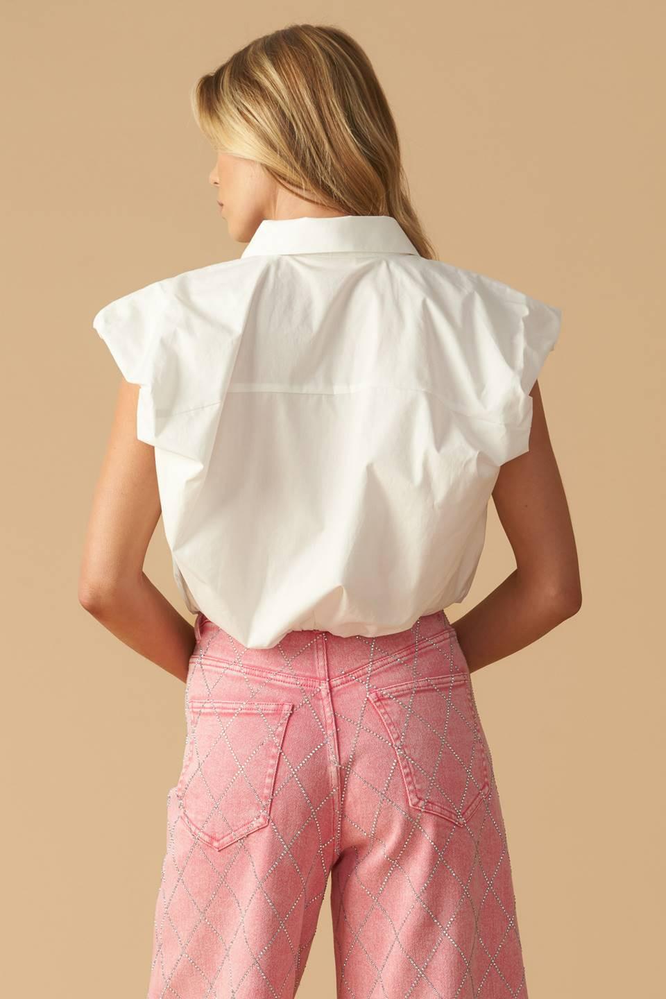 Creating Memories Woven Crop Top in white, view 4 — Soul Flow Apparel