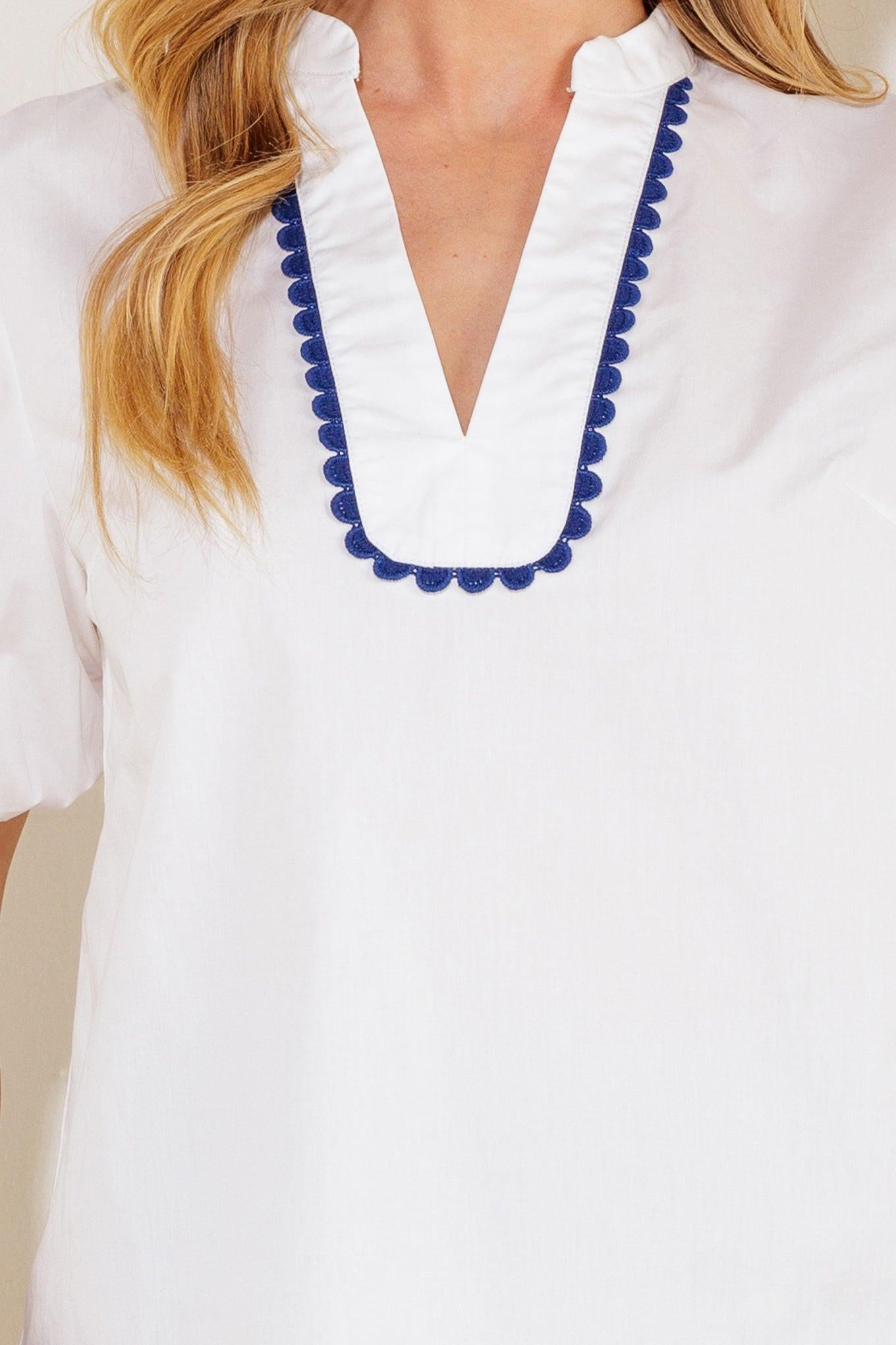 High Standards Woven Top in white, fabric swatch — Soul Flow Apparel