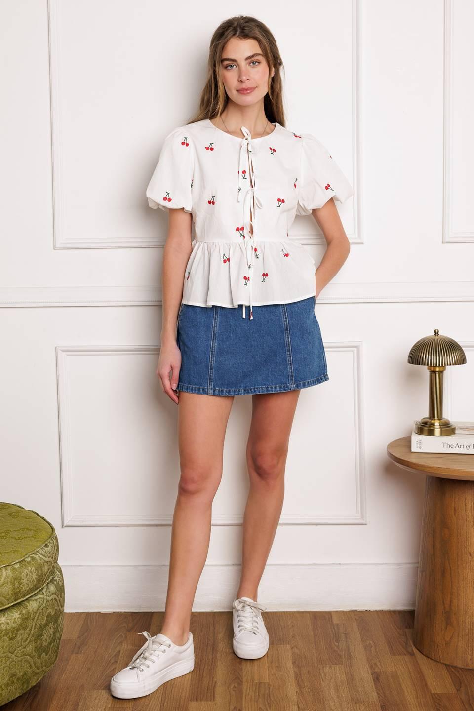 Closer Than Ever Woven Top in ivory, view 1 — Soul Flow Apparel