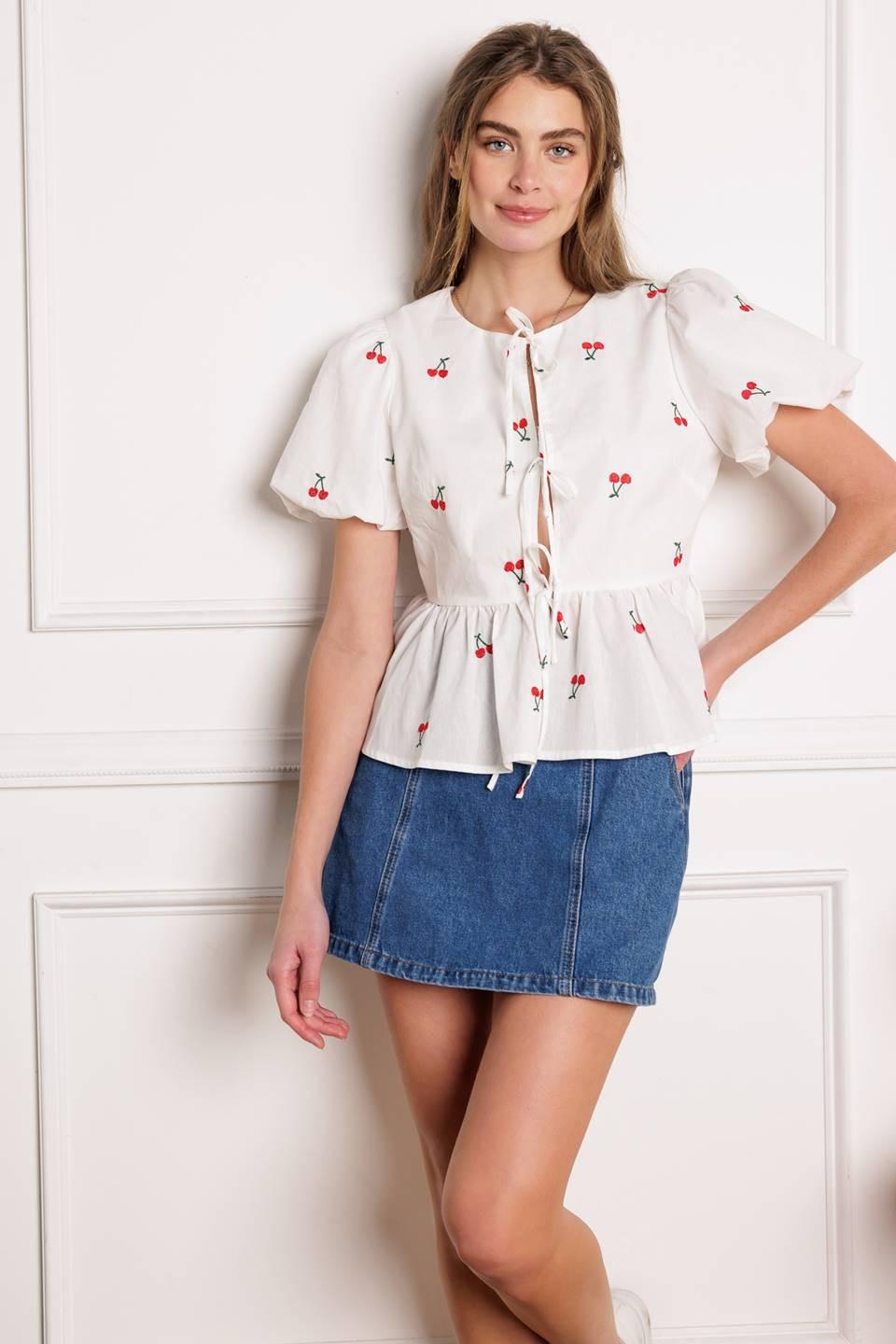 Closer Than Ever Woven Top in ivory, view 3 — Soul Flow Apparel