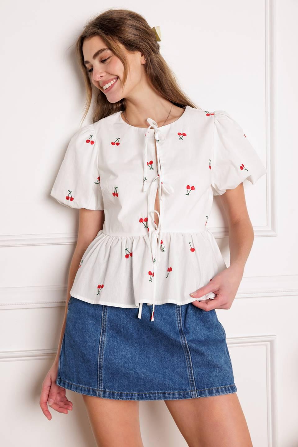 Closer Than Ever Woven Top in ivory, view 4 — Soul Flow Apparel