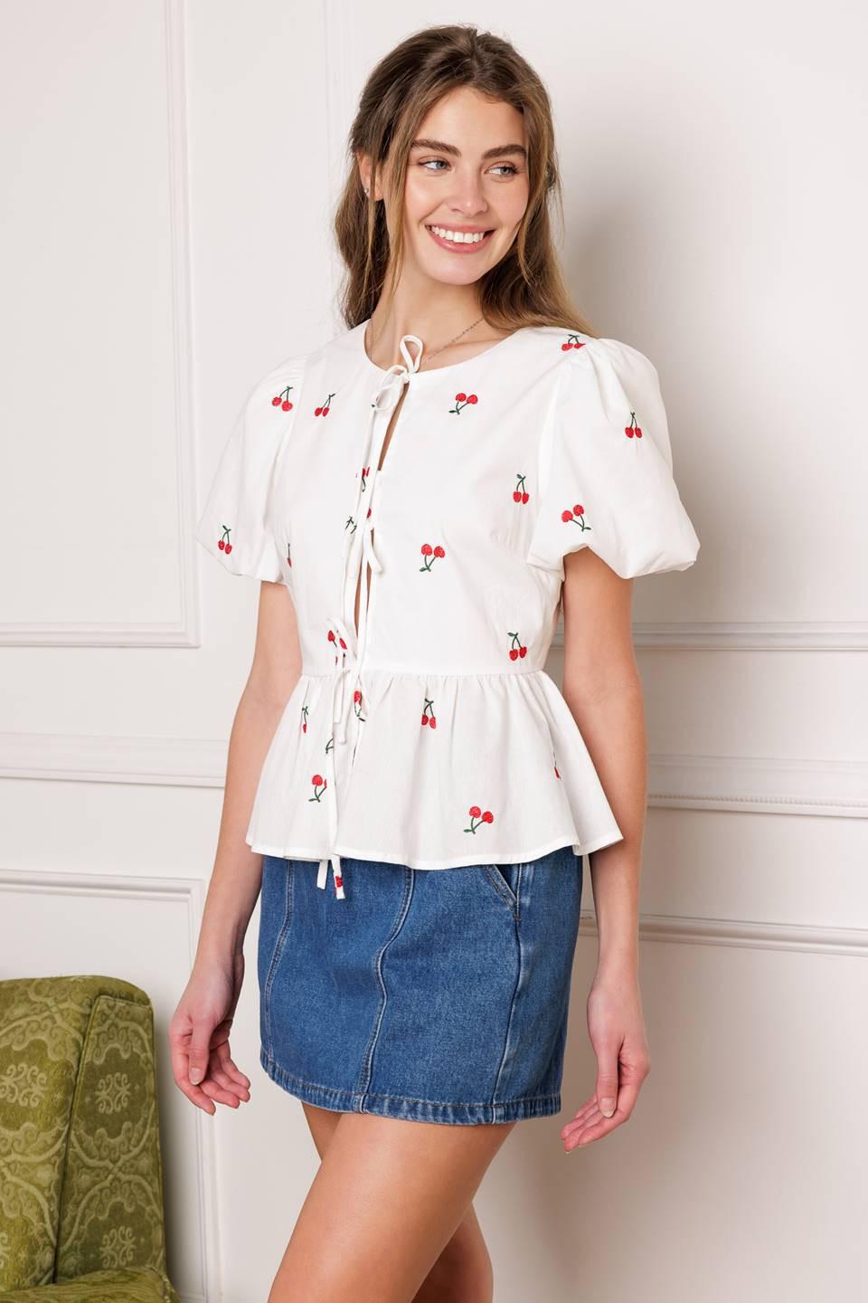 Closer Than Ever Woven Top in ivory, view 5 — Soul Flow Apparel