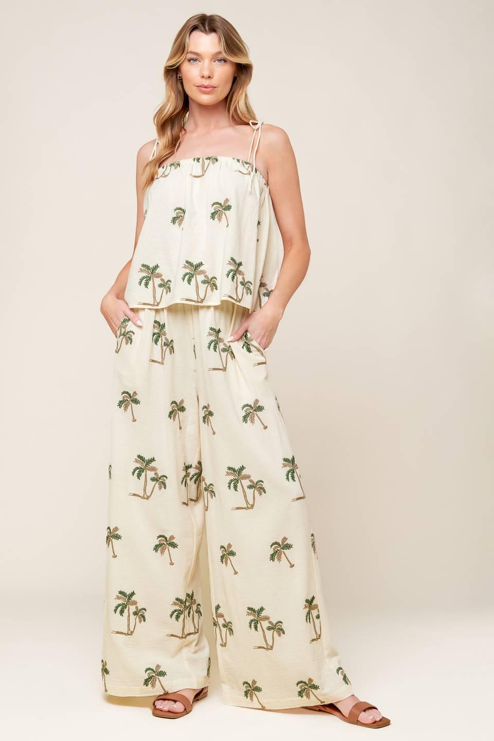 Terrific Timing Ivory Woven Top and Pant Set, view 1 — Soul Flow Apparel
