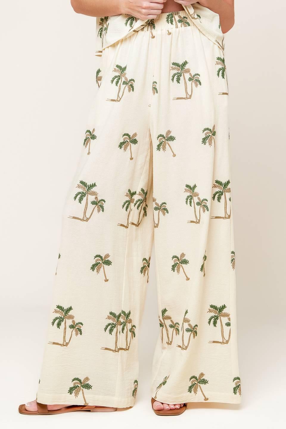 Terrific Timing Ivory Woven Top and Pant Set, view 2 — Soul Flow Apparel