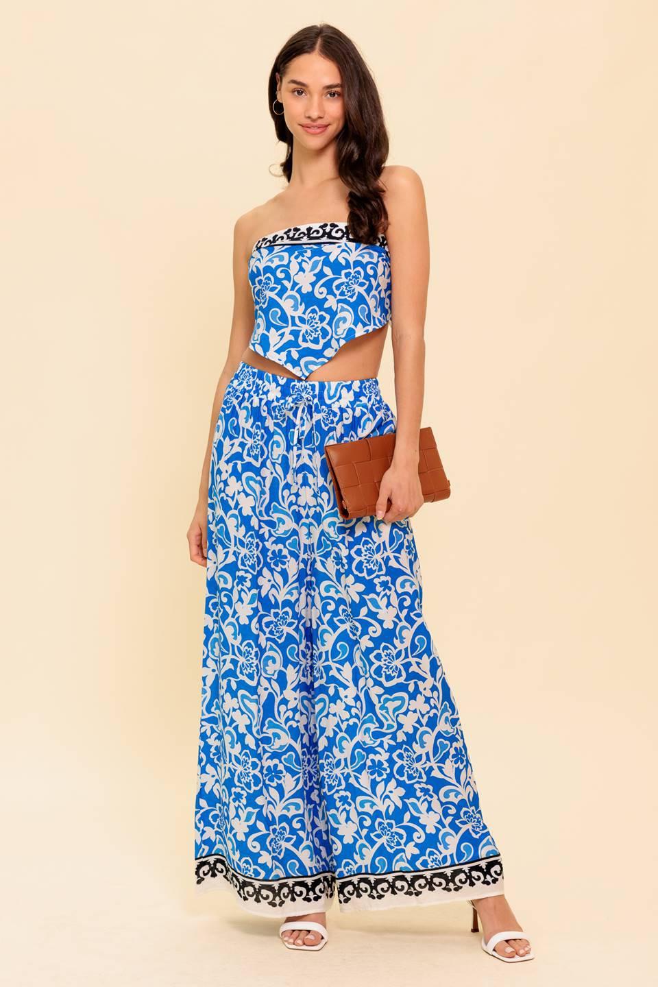 Sparking Inspiration Woven Top and Pant Set in blue, view 5 — Soul Flow Apparel