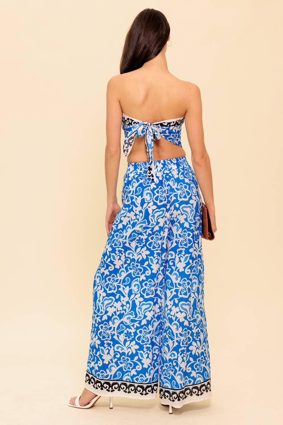 Sparking Inspiration Woven Top and Pant Set in blue, view 6 — Soul Flow Apparel