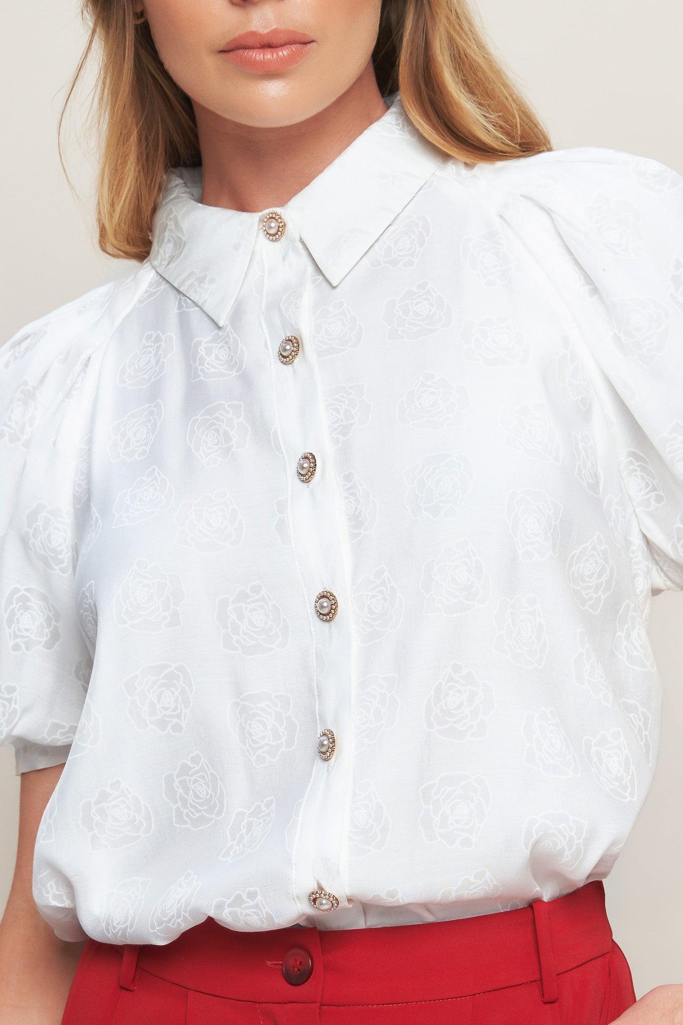 Vineyard Stroll Ivory Woven Top, view 7 — Soul Flow Apparel