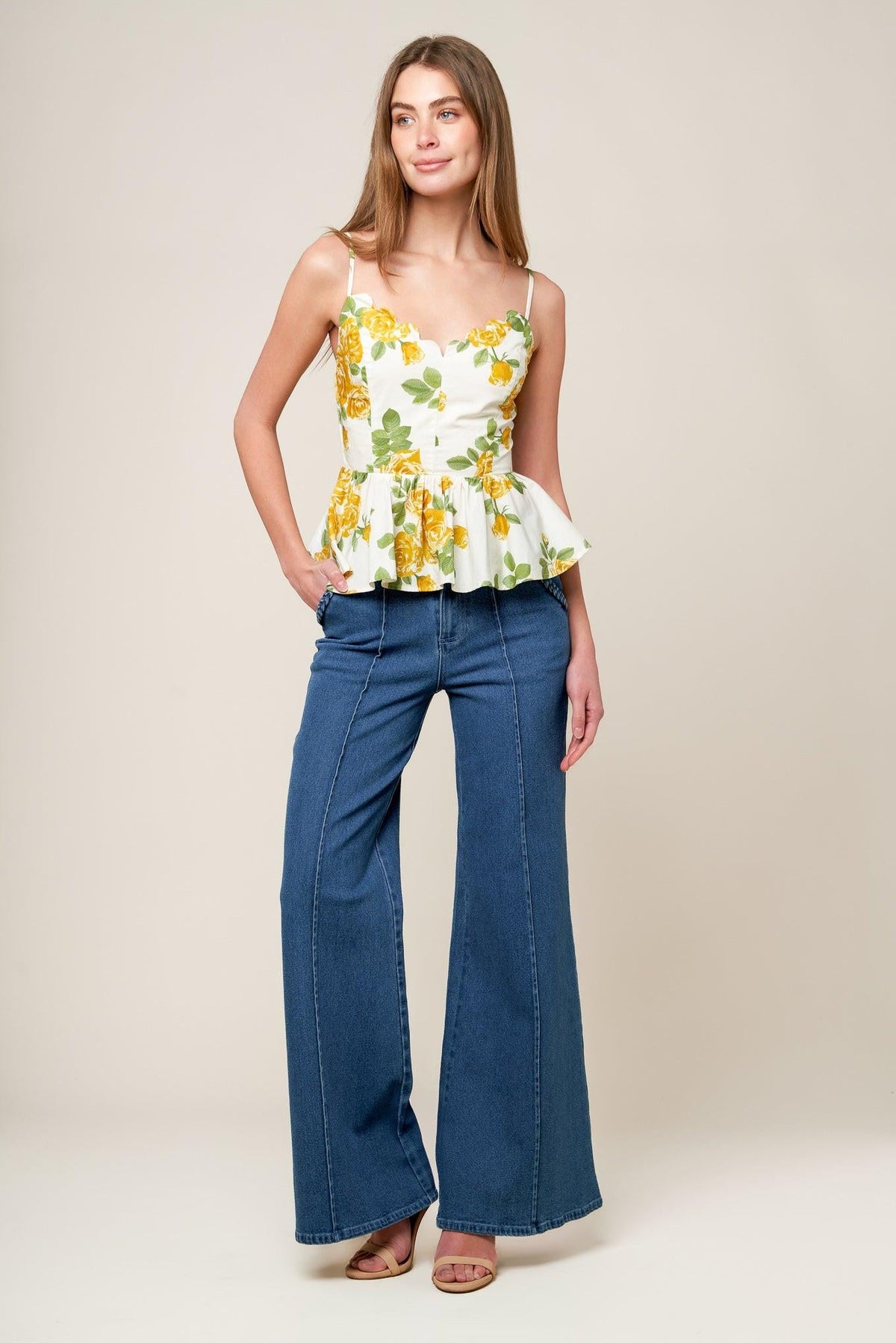 Every Sunday Cream Woven Top, view 1 — Soul Flow Apparel