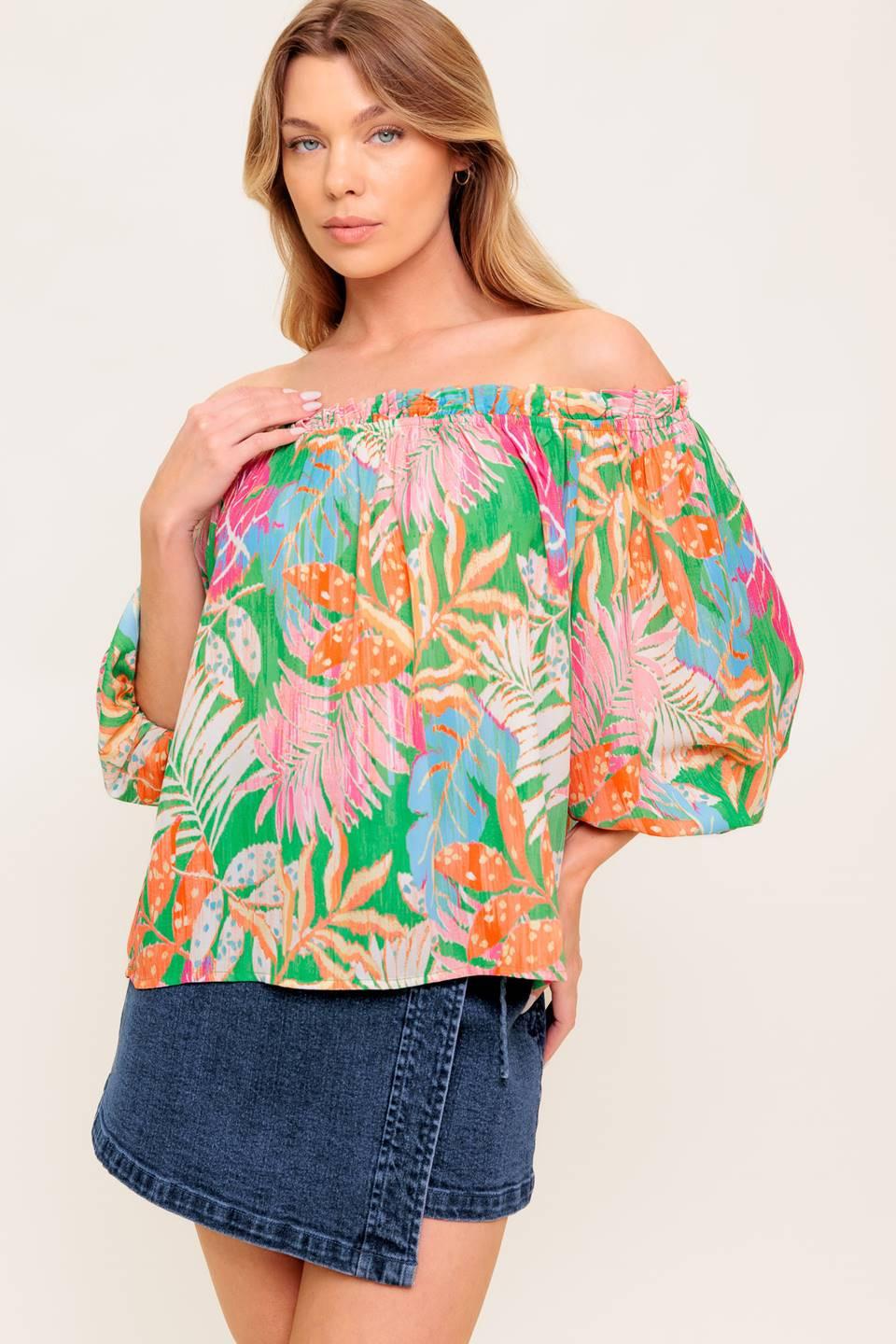 Loving Vow Green Woven Top, view 1 — Soul Flow Apparel