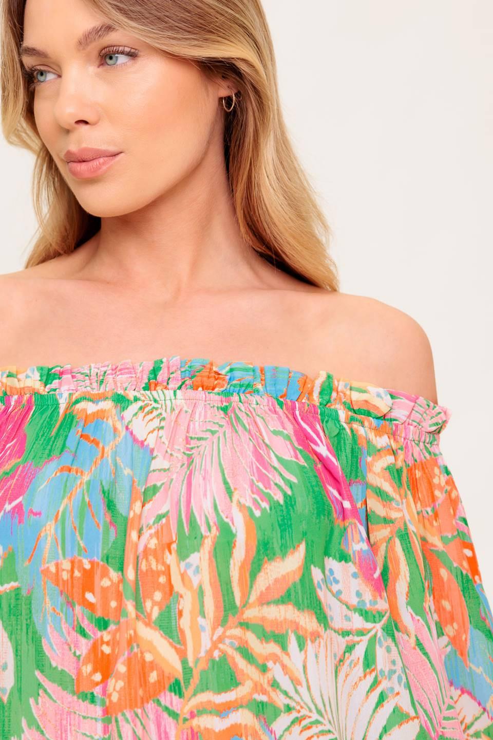 Loving Vow Green Woven Top, view 2 — Soul Flow Apparel