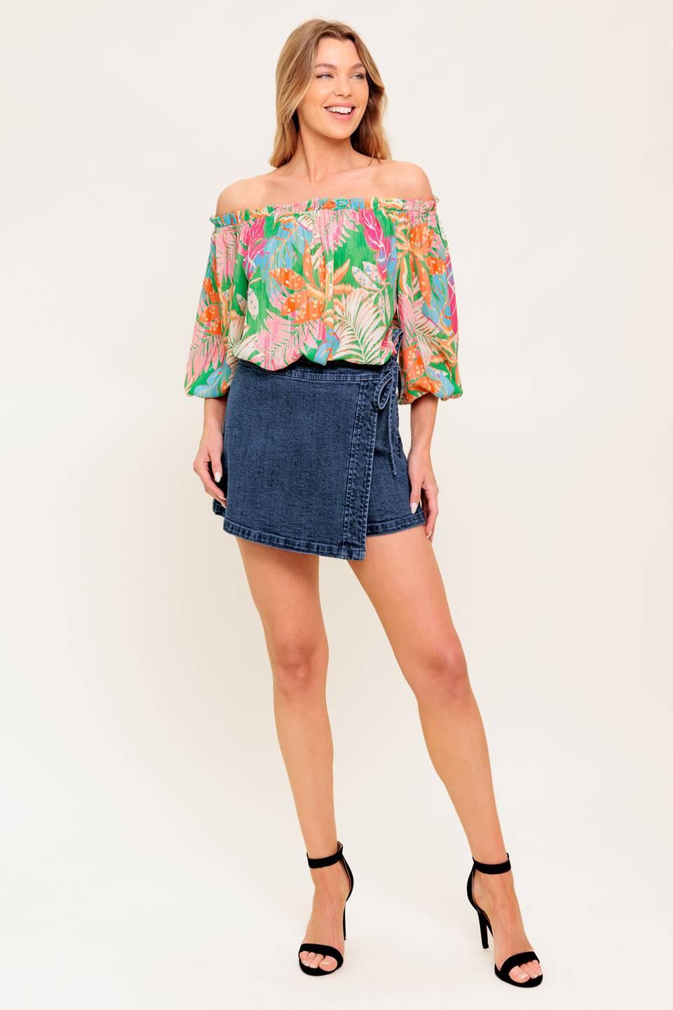 Loving Vow Green Woven Top, view 3 — Soul Flow Apparel