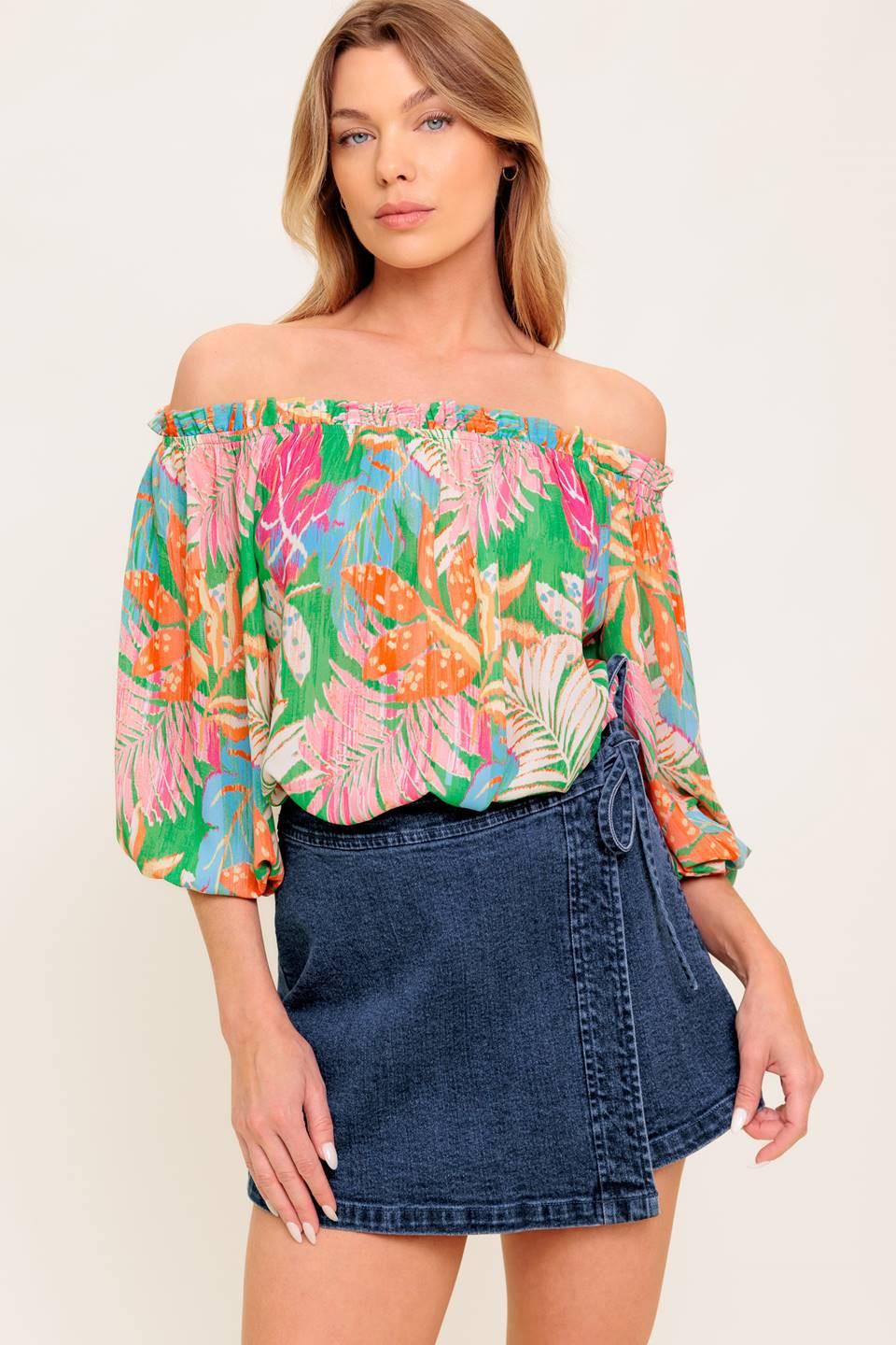 Loving Vow Green Woven Top, view 4 — Soul Flow Apparel
