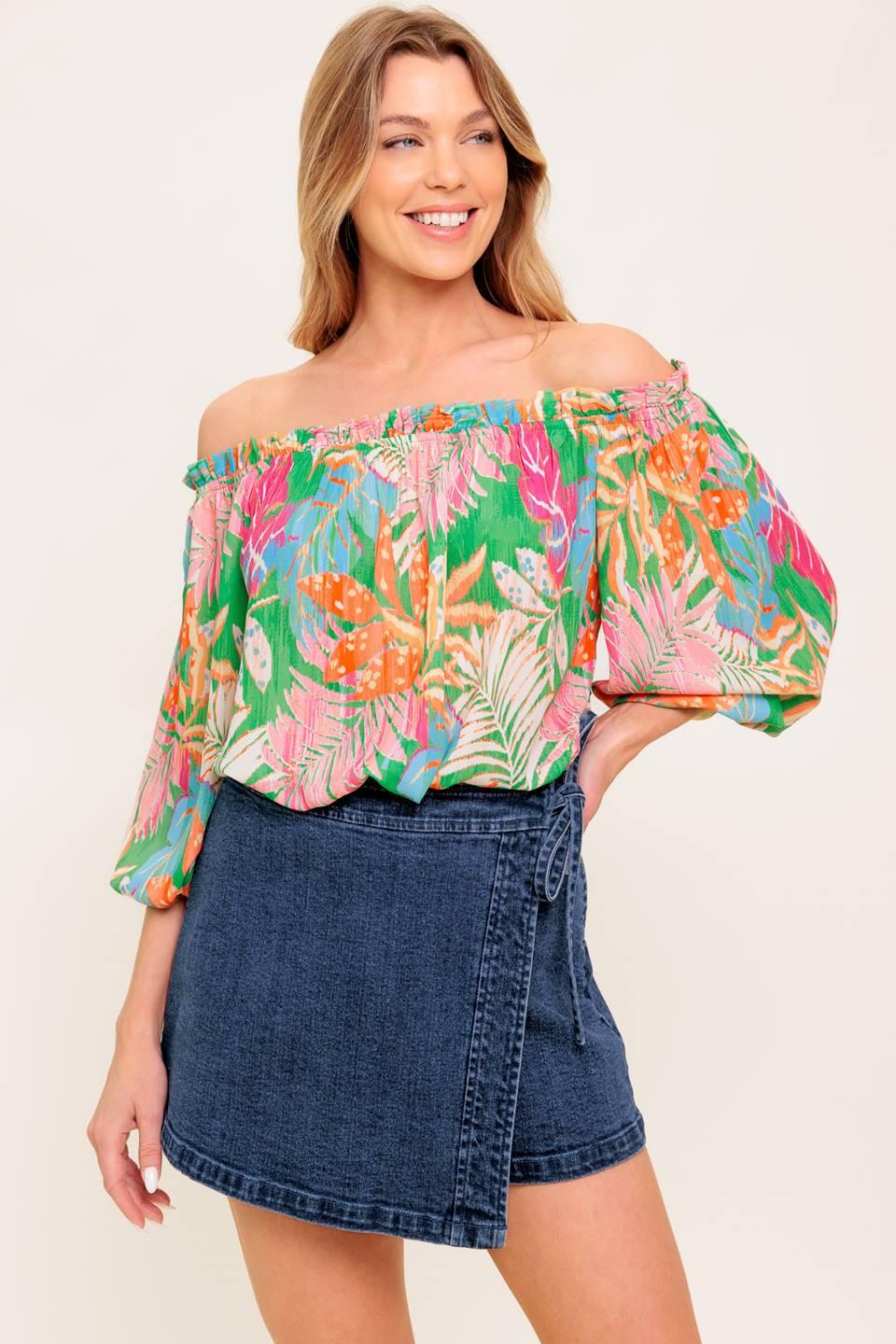 Loving Vow Green Woven Top, view 5 — Soul Flow Apparel
