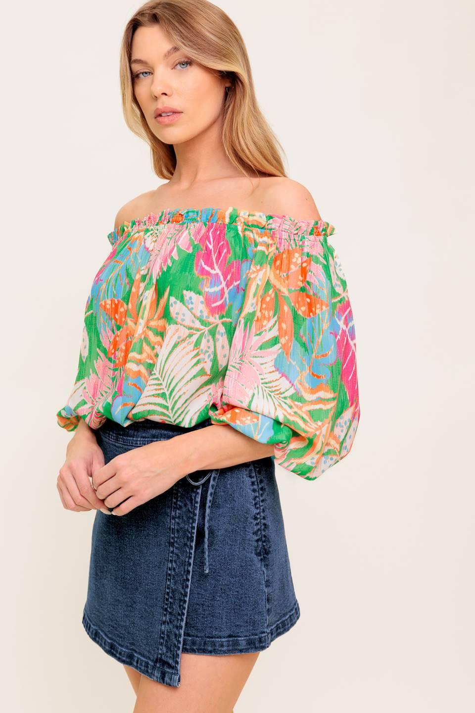 Loving Vow Green Woven Top, view 6 — Soul Flow Apparel