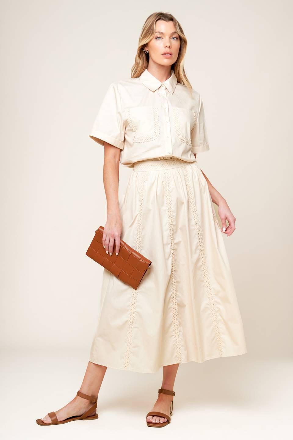 Layton Cream Woven Top, view 2 — Soul Flow Apparel