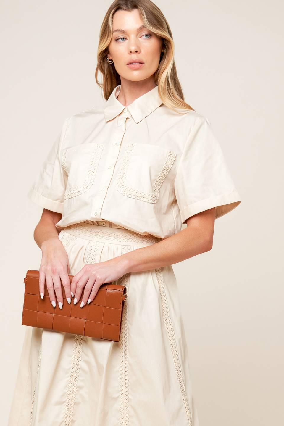 Layton Cream Woven Top, view 4 — Soul Flow Apparel