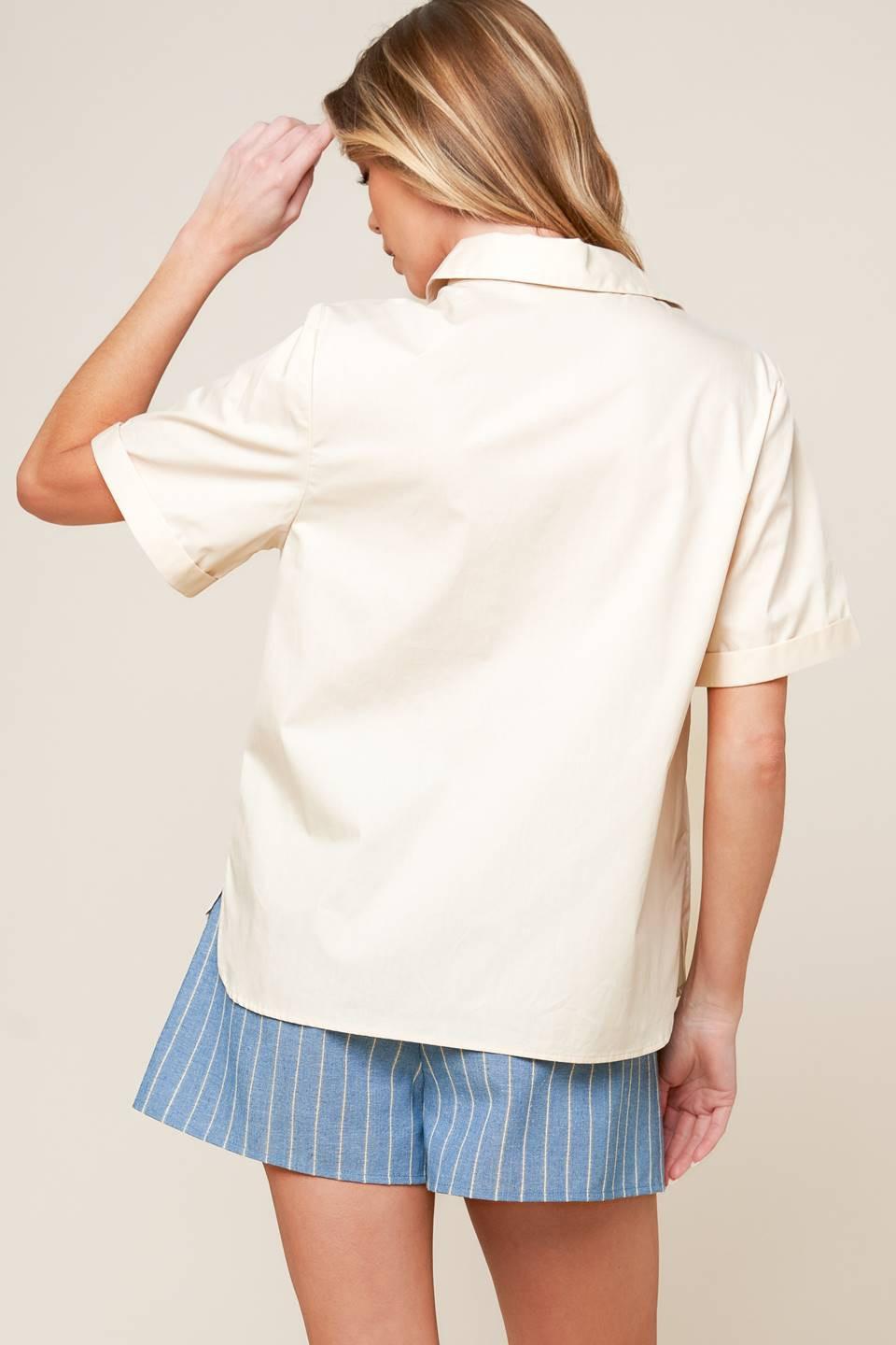 Layton Cream Woven Top, view 7 — Soul Flow Apparel