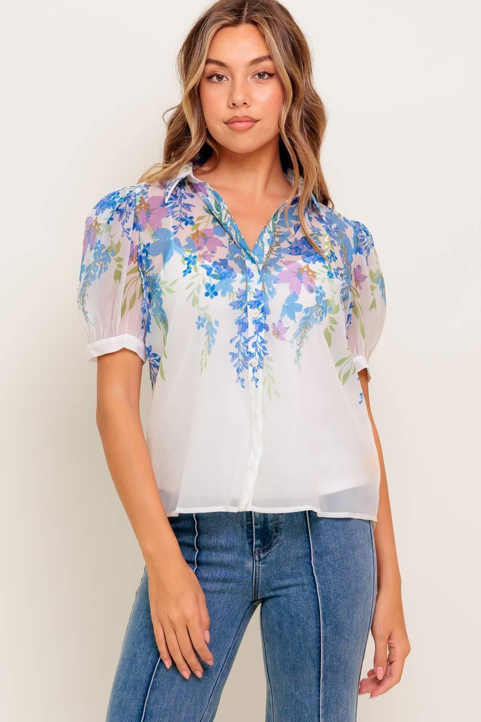 Sunset Sail Woven Top in ivory, view 6 — Soul Flow Apparel