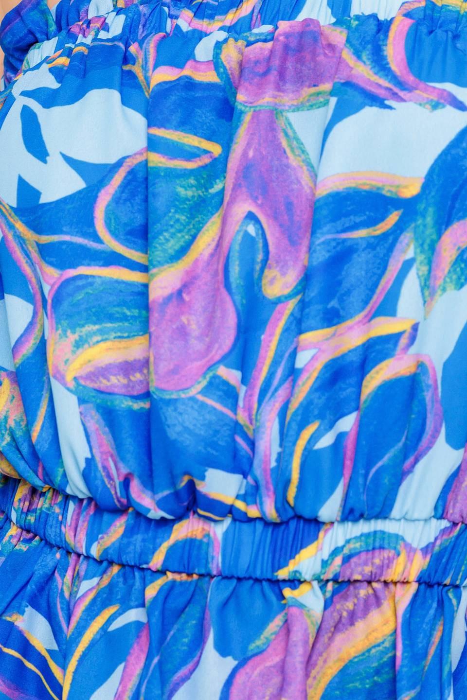 Cherished Kiss Blue Woven Top and Pants Set, fabric swatch — Soul Flow Apparel