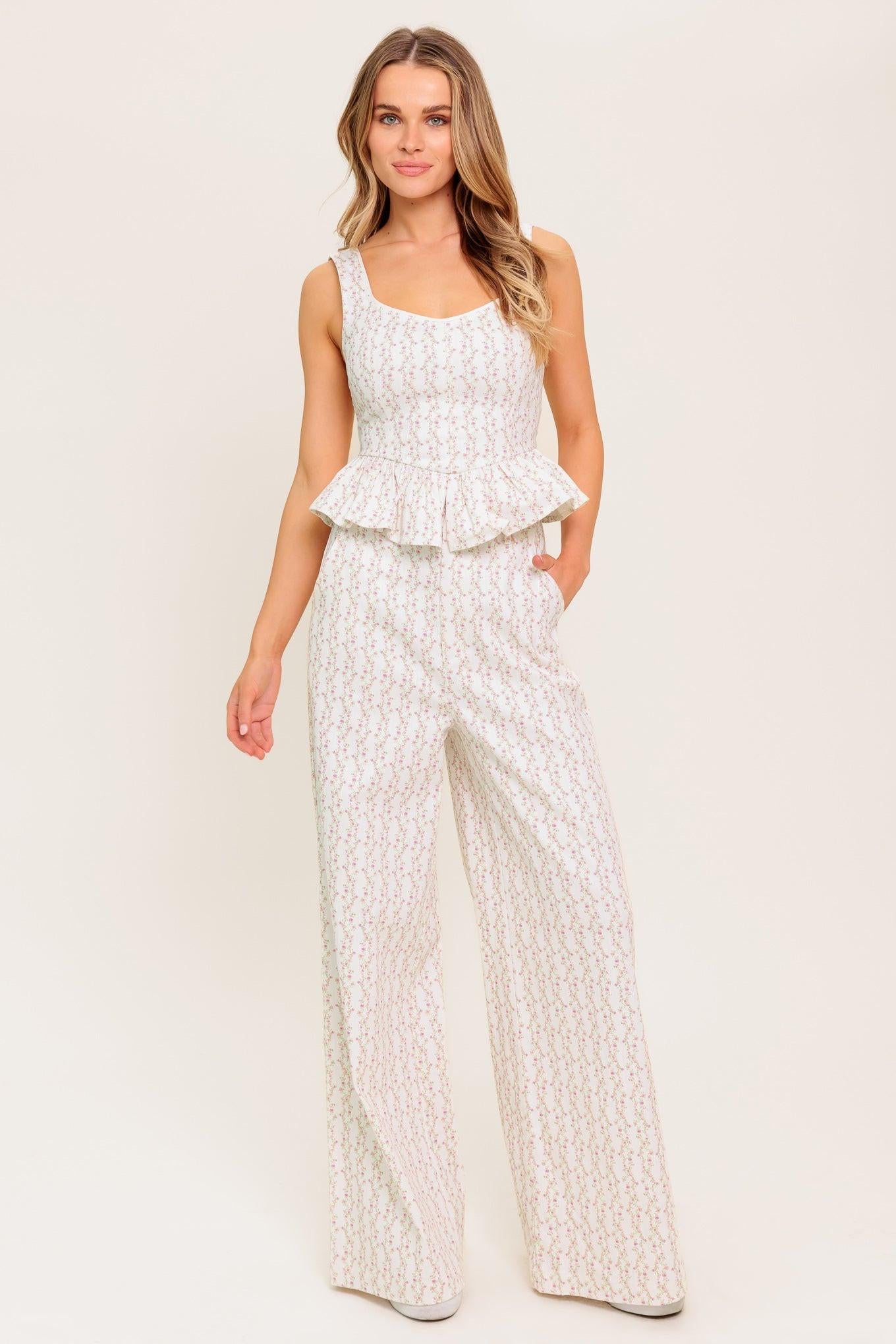 Citrus Flow Ivory Woven Top, view 2 — Soul Flow Apparel