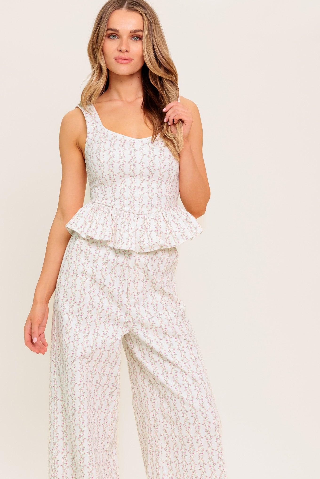 Citrus Flow Ivory Woven Top, view 4 — Soul Flow Apparel