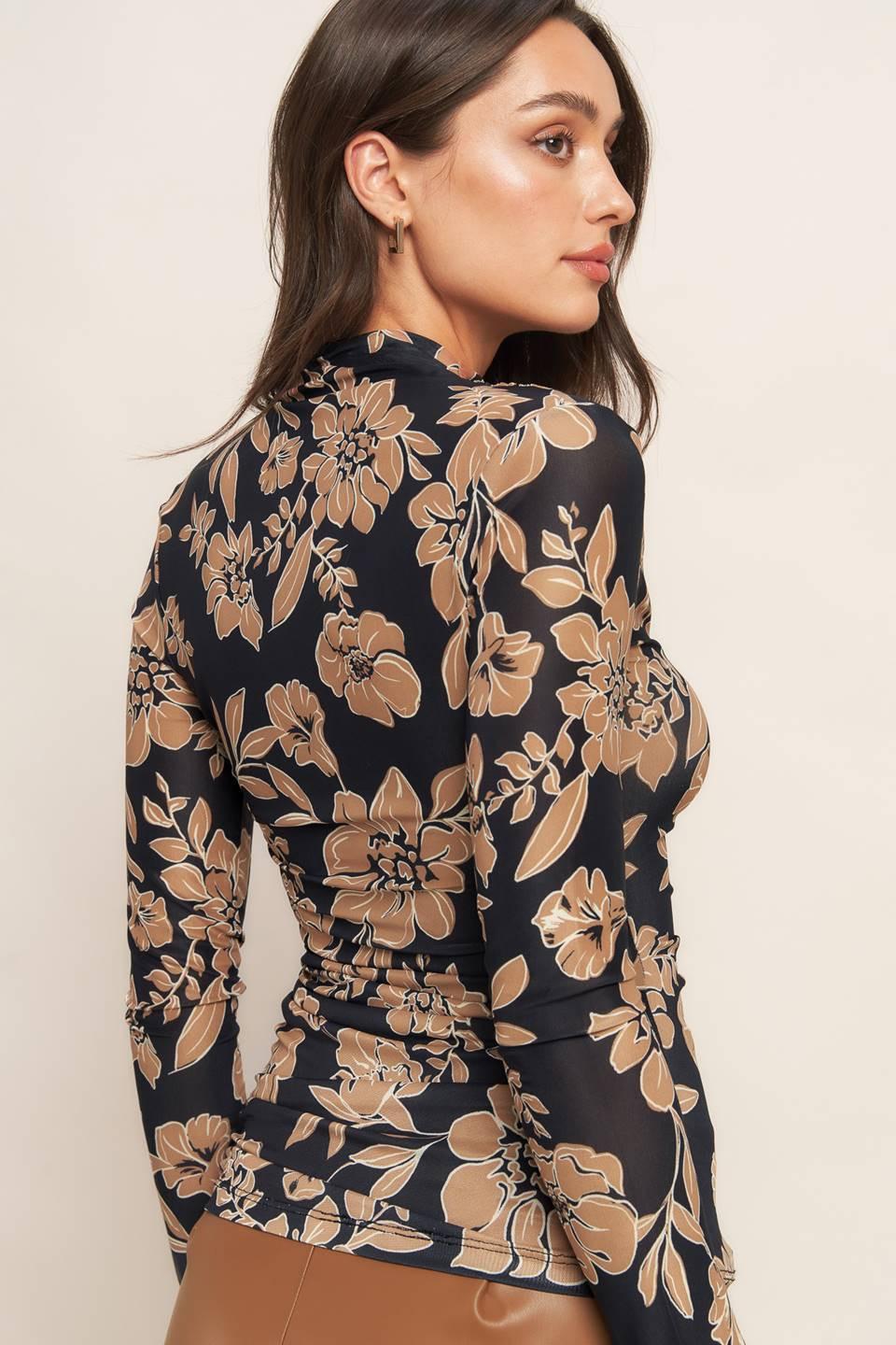 City Night Out Power Mesh Top in black, view 3 — Soul Flow Apparel