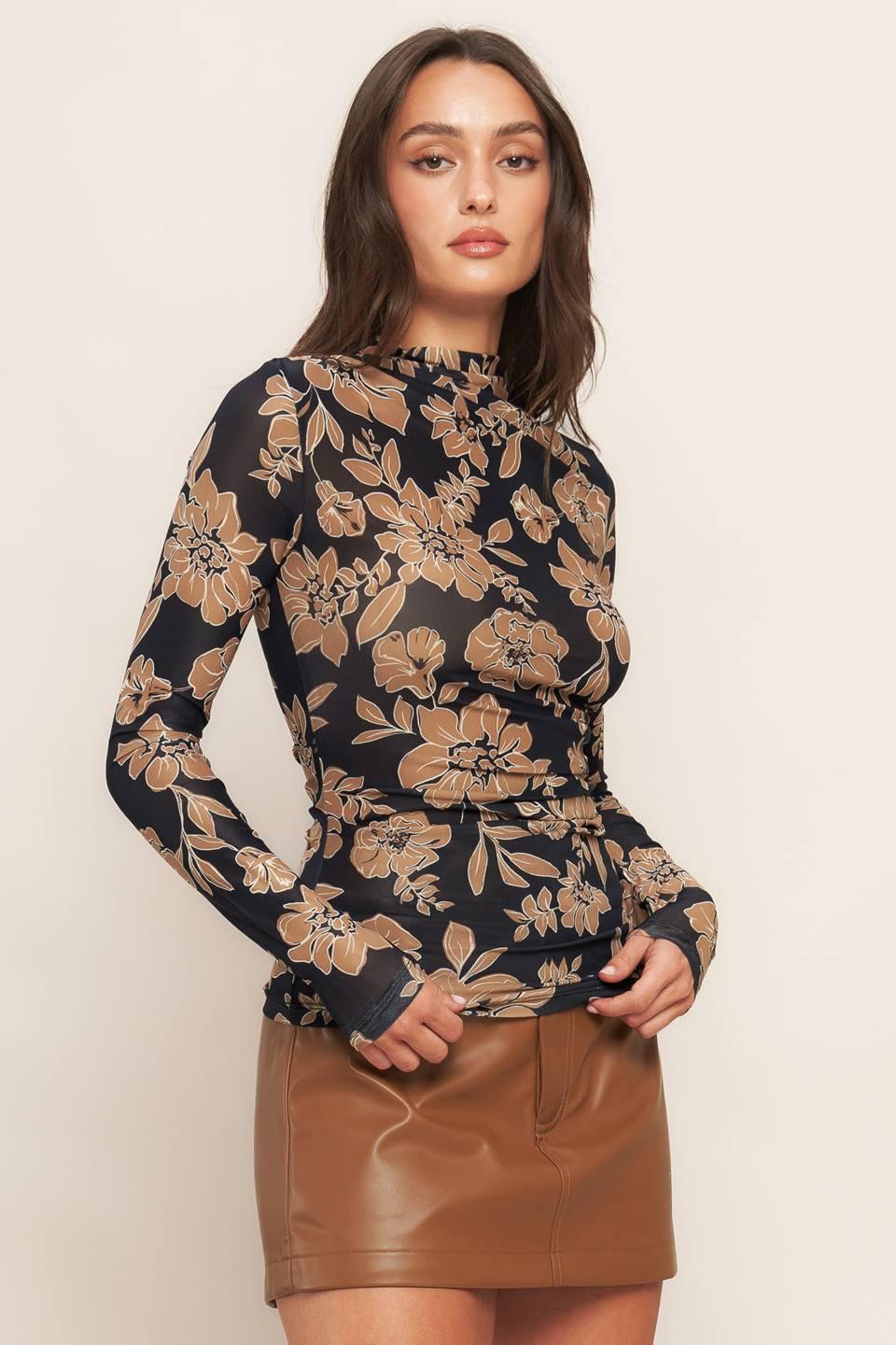 City Night Out Power Mesh Top in black, view 7 — Soul Flow Apparel