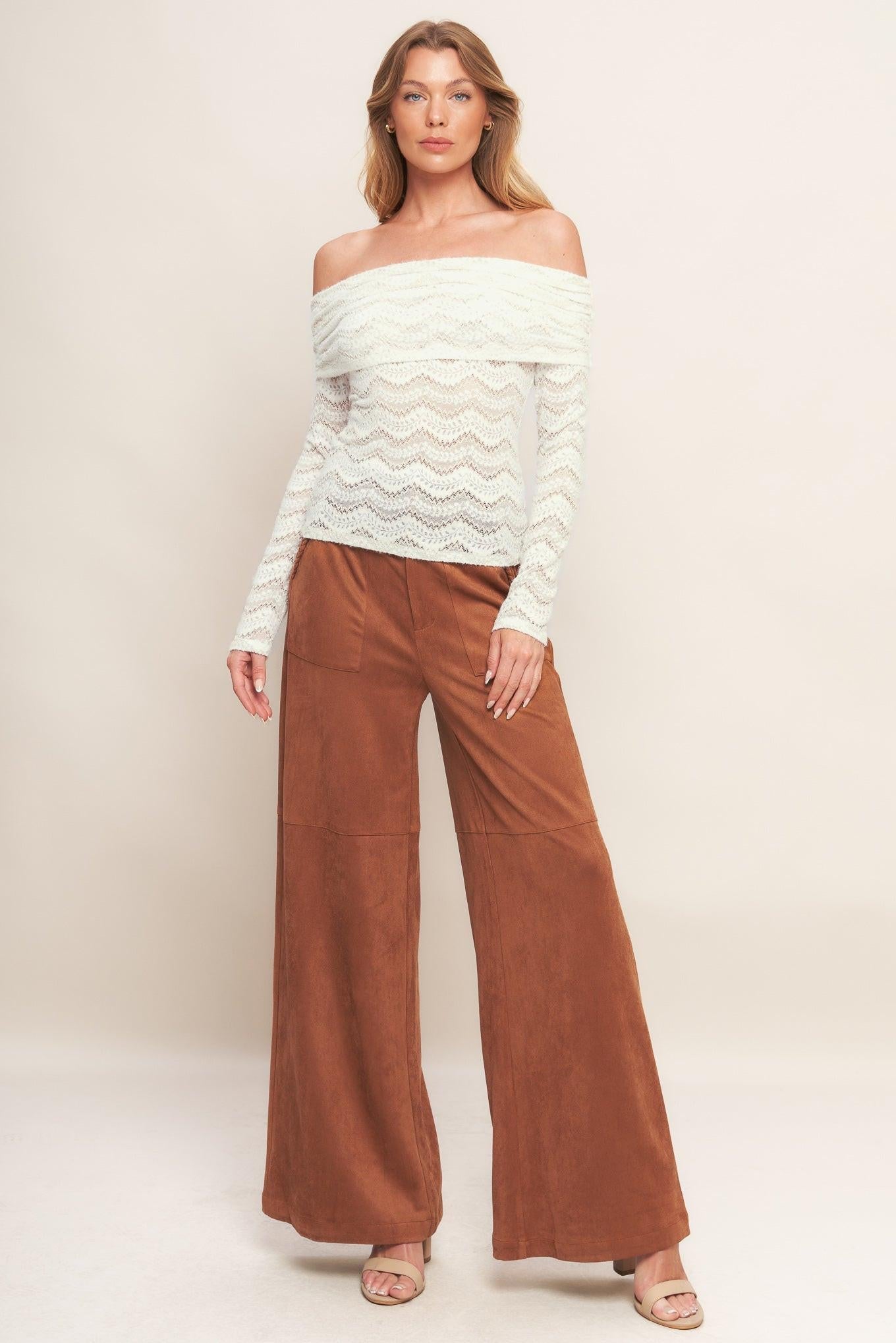 Angelic Sweetie Cream Woven Top, view 2 — Soul Flow Apparel