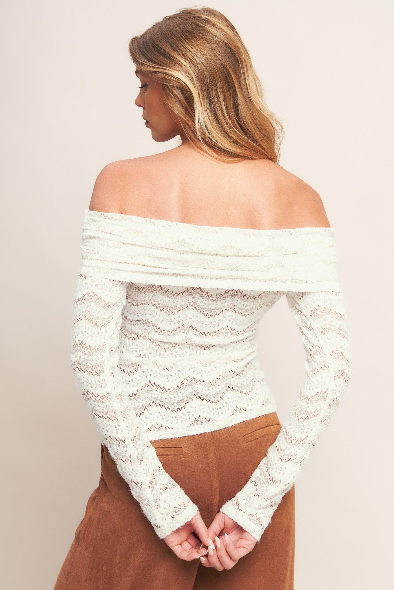 Angelic Sweetie Cream Woven Top, view 7 — Soul Flow Apparel