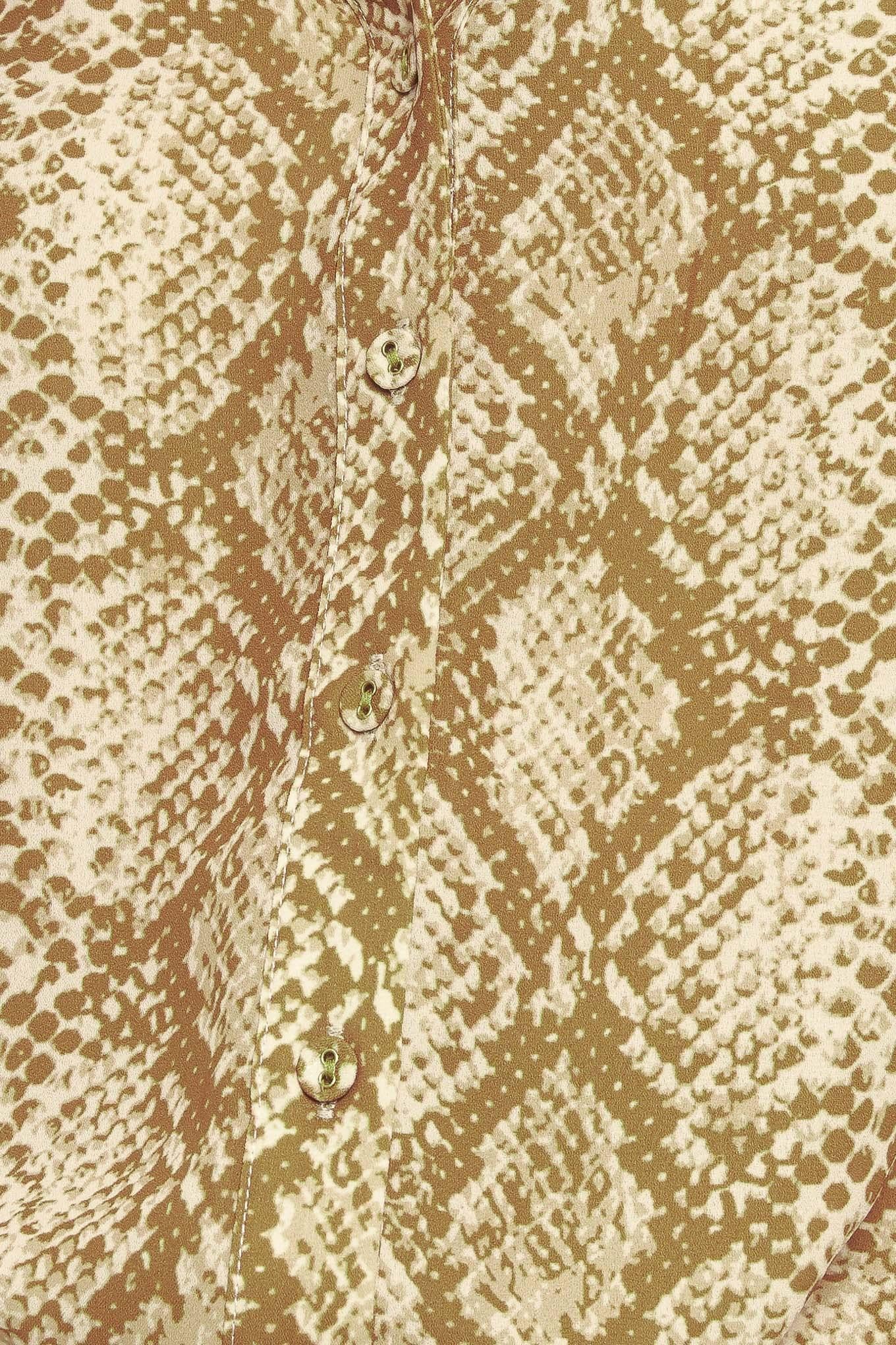 Retro Chic Taupe Woven Top, fabric swatch — Soul Flow Apparel