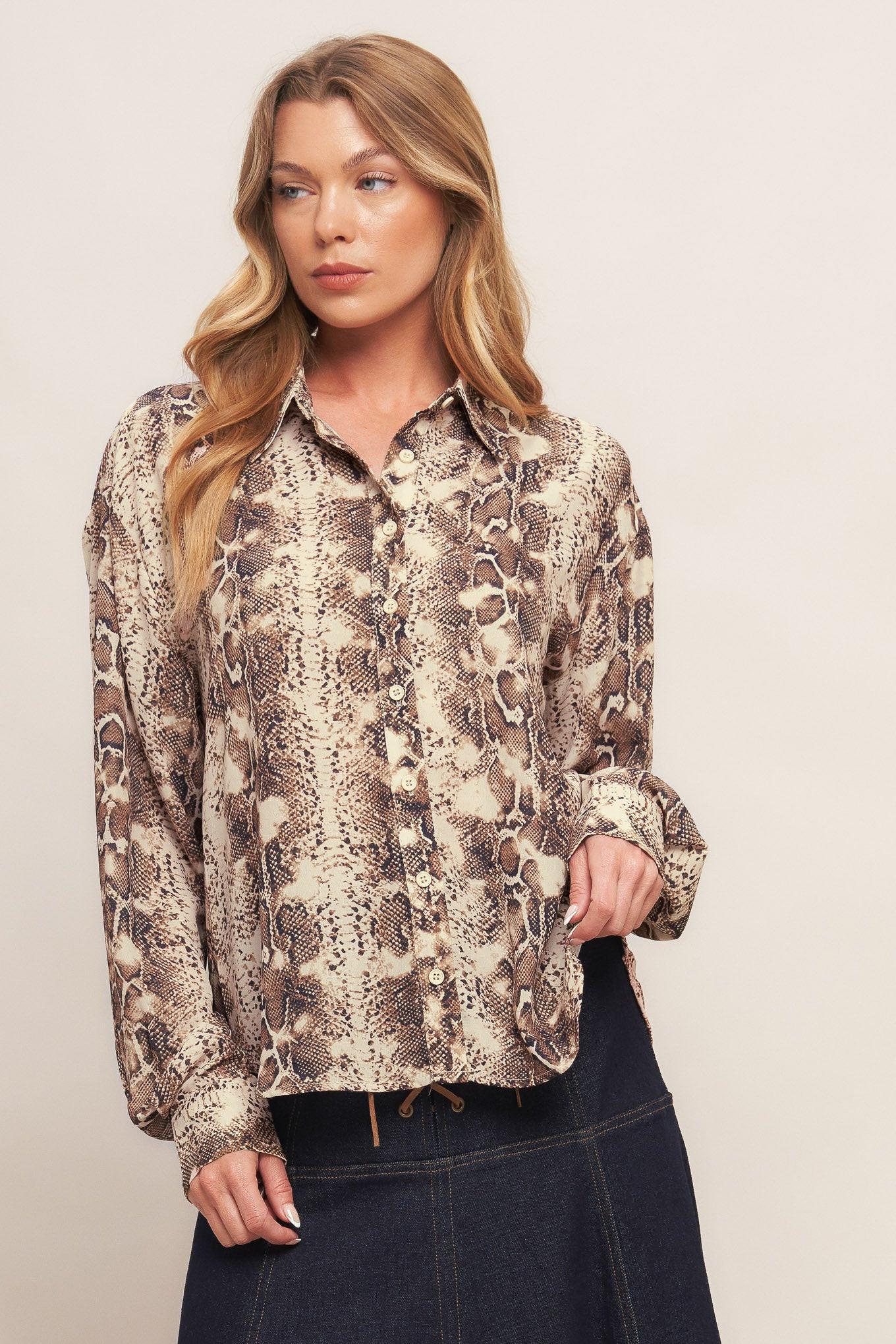 Urban Goddess Woven Top in taupe brown, view 1 — Soul Flow Apparel
