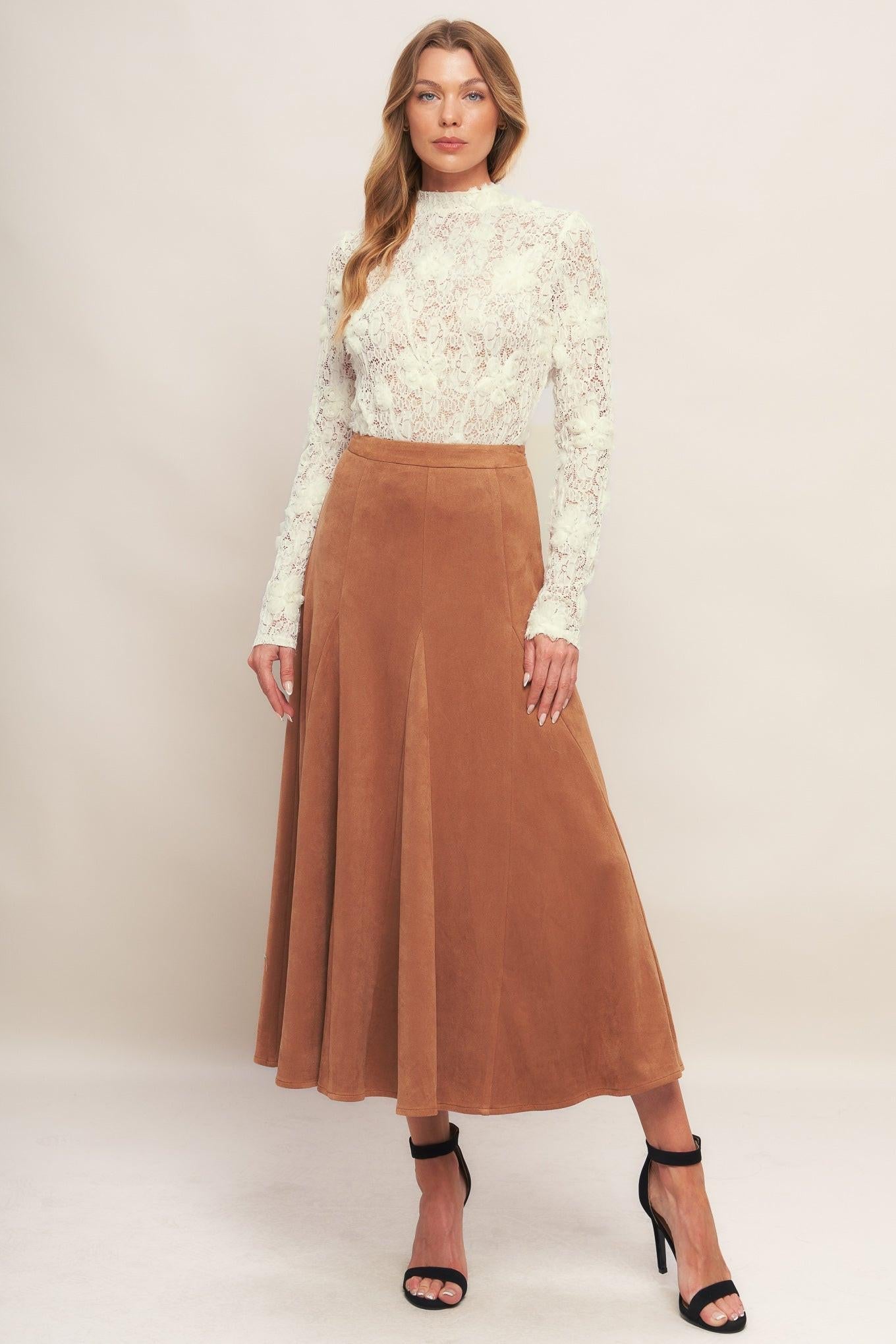 Romantic Sheer Floral Sweater Top in cream, view 4 — Soul Flow Apparel