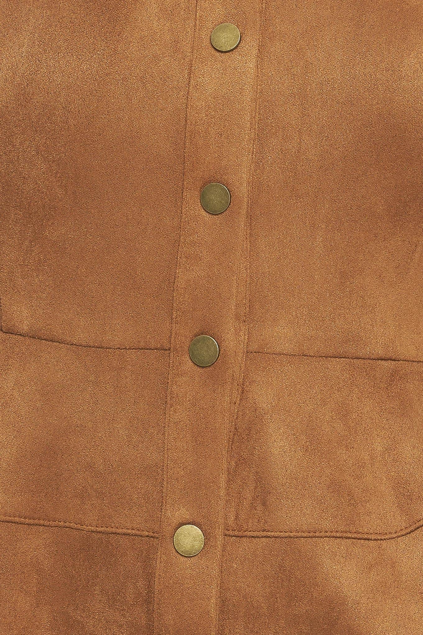 Refined Impression Faux Suede Top in caramel, fabric swatch — Soul Flow Apparel