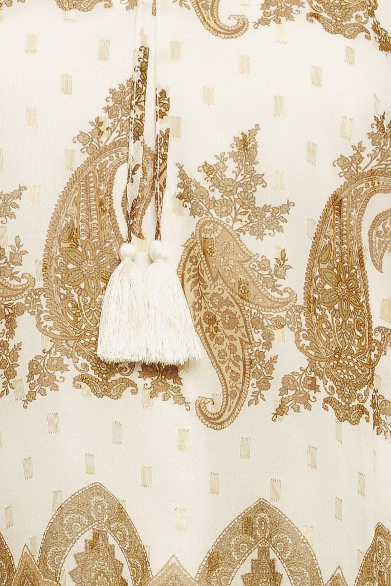 Moroccan Spice Ivory Woven Top, fabric swatch — Soul Flow Apparel