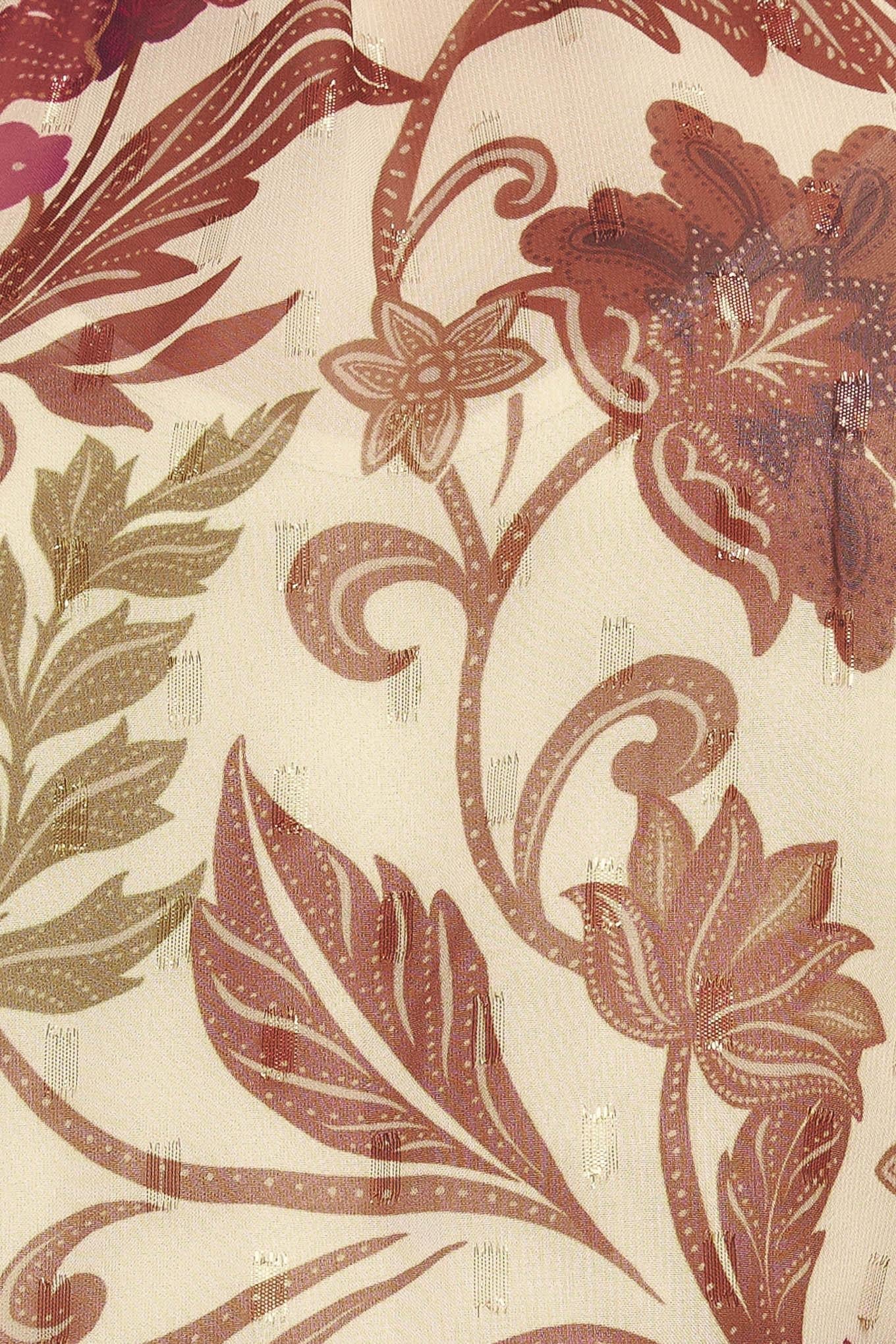 Wild Botanica Ivory Woven Top, fabric swatch — Soul Flow Apparel