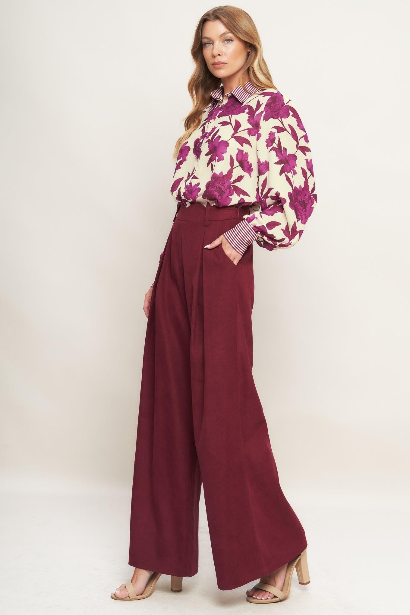 Sweet Botanical Charm Woven Top in ivory, view 4 — Soul Flow Apparel