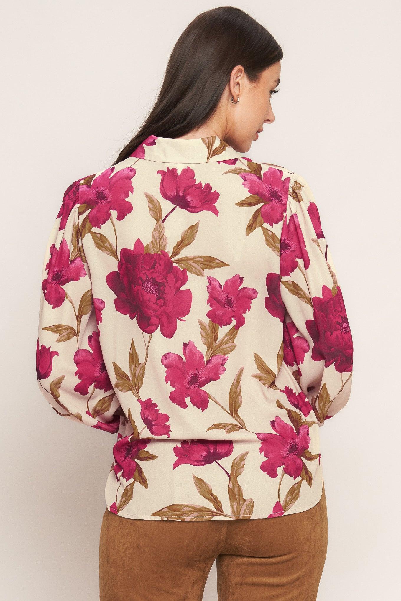 Rosewood Retro Woven Top in taupe, view 5 — Soul Flow Apparel