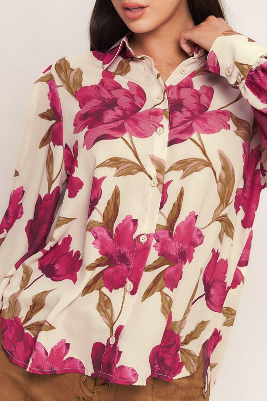 Rosewood Retro Woven Top in taupe, view 6 — Soul Flow Apparel