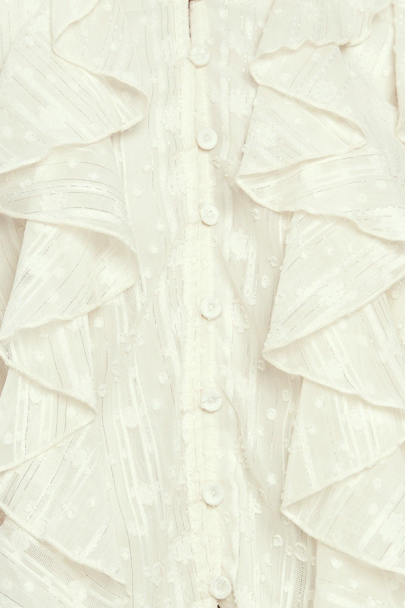 Milk & Moonlight Woven Top in cream, fabric swatch — Soul Flow Apparel