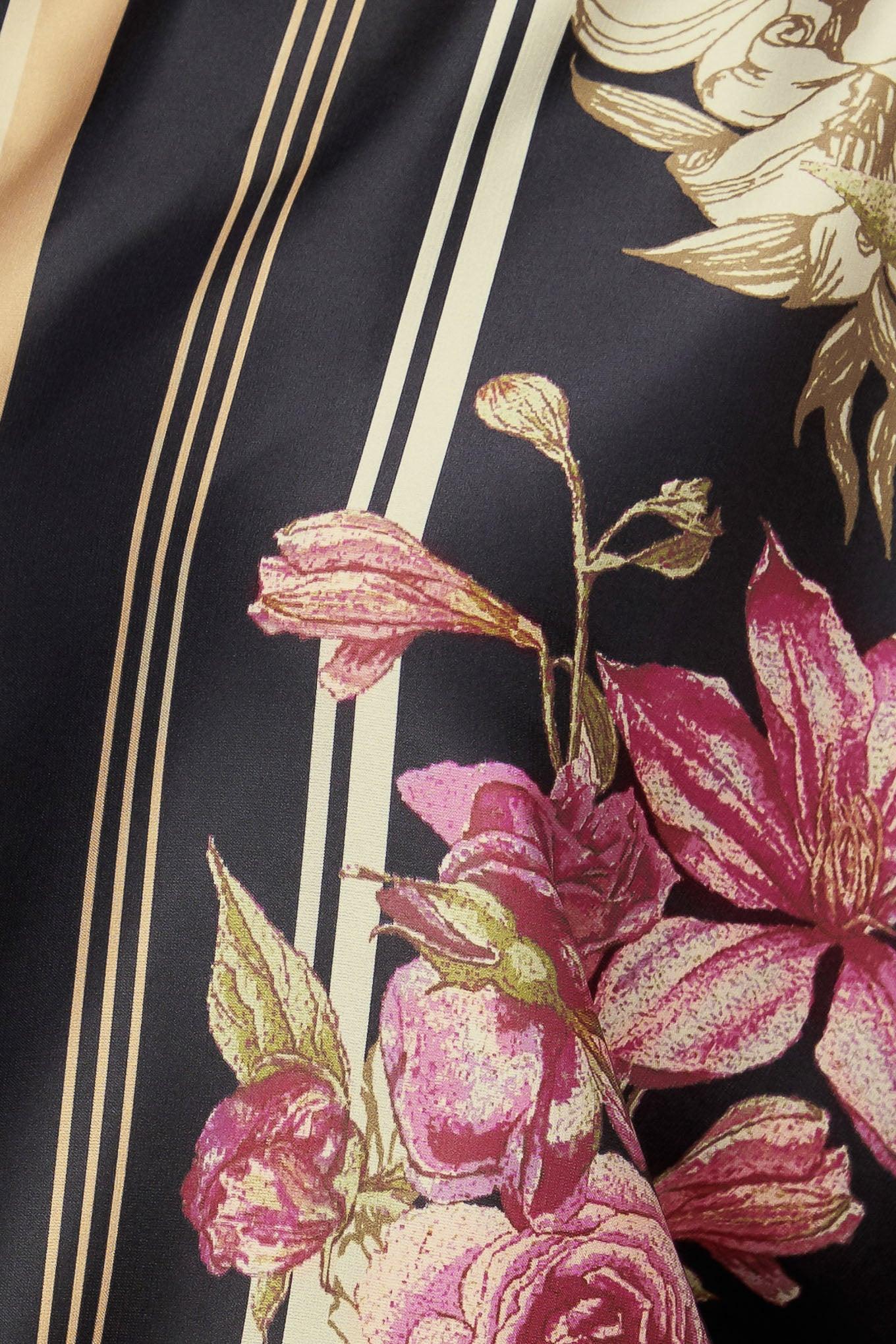 Royal Tapestry Woven Top in black, fabric swatch — Soul Flow Apparel