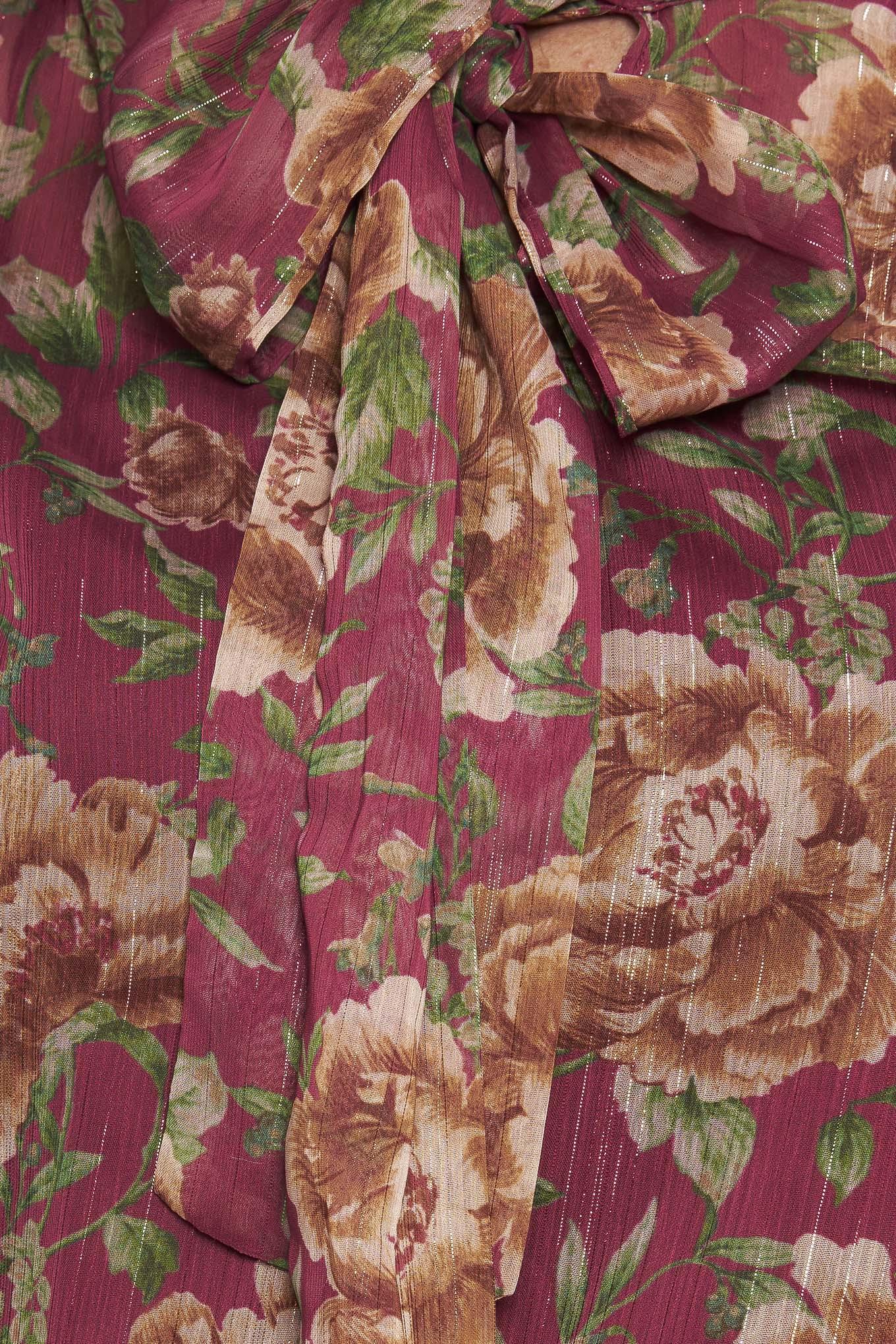 Whispering Garden Woven Top in burgundy, fabric swatch — Soul Flow Apparel