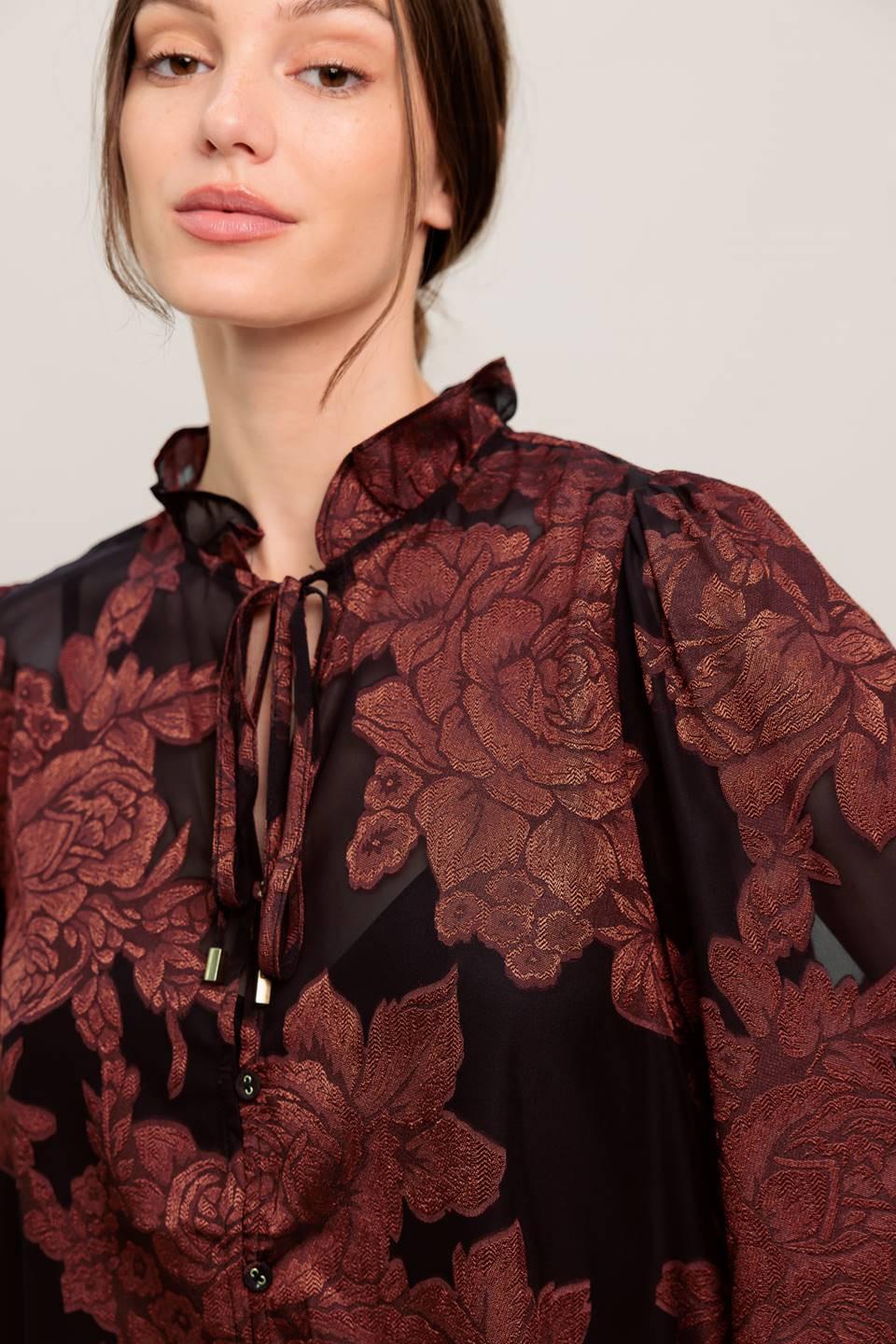 Just Dark Enough to Feel Special Woven Top in black, view 4 — Soul Flow Apparel