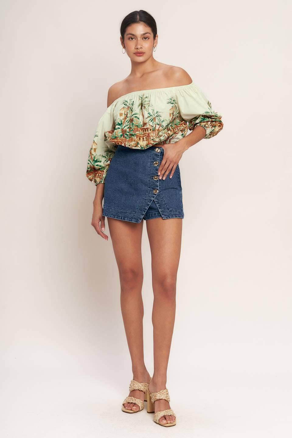 Island Time Only Woven Crop Top in ivory, view 5 — Soul Flow Apparel