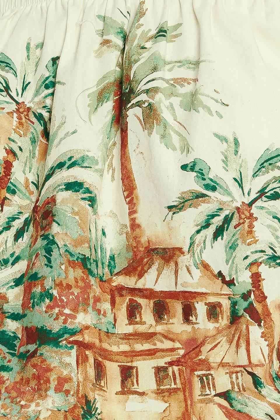 Island Time Only Woven Crop Top in ivory, fabric swatch — Soul Flow Apparel