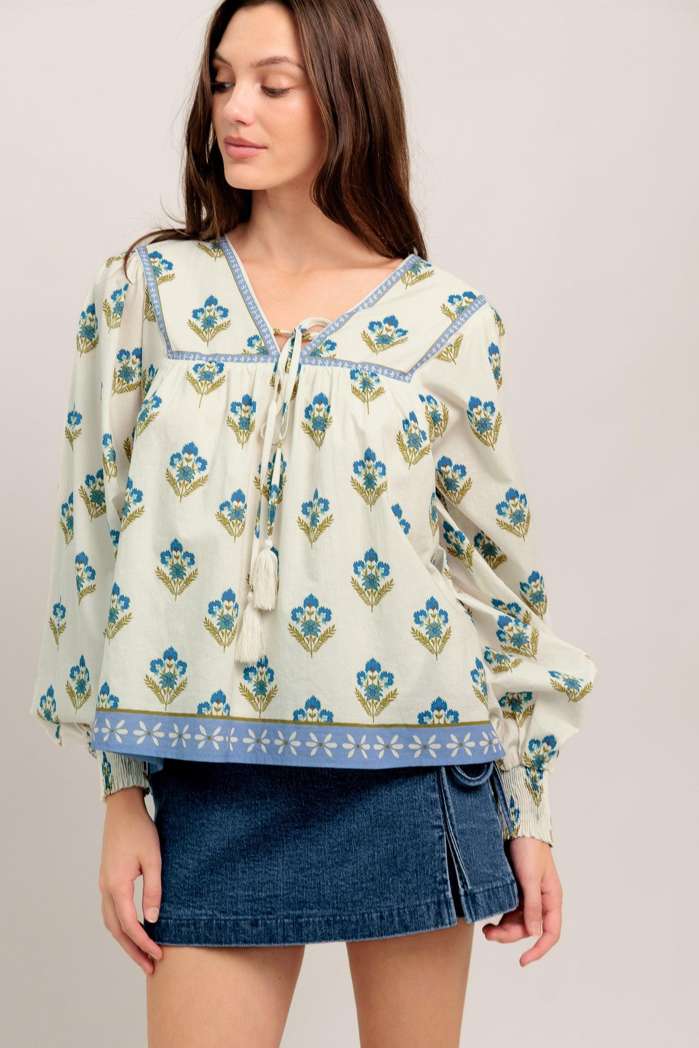From Coffee Runs to Weekends Woven Top in ivory, view 5 — Soul Flow Apparel