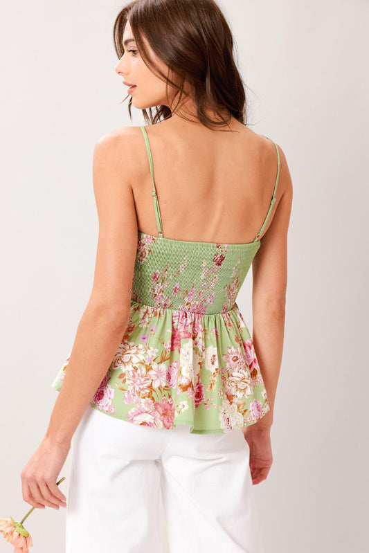 Soft Garden Woven Top in sage, view 5 — Soul Flow Apparel