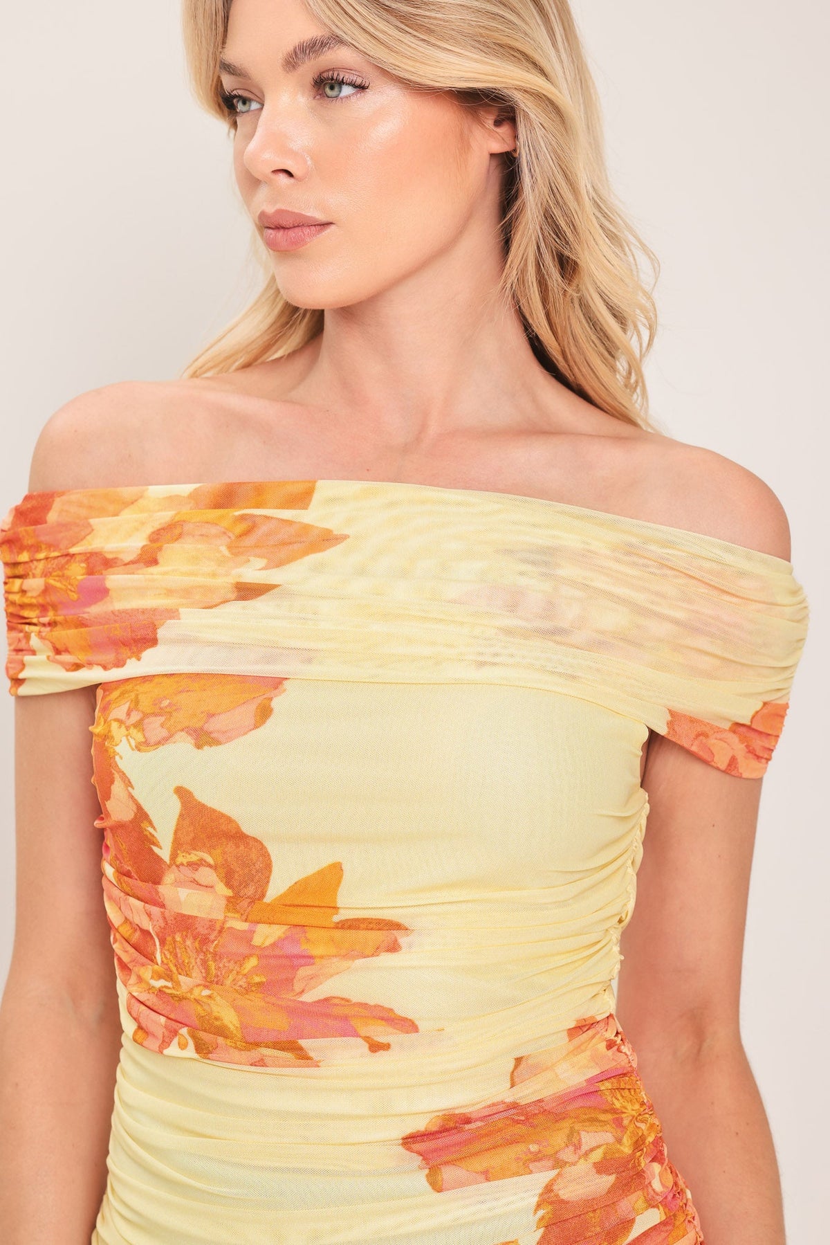 Golden Hour Power Mesh Top in ivory, view 6 — Soul Flow Apparel