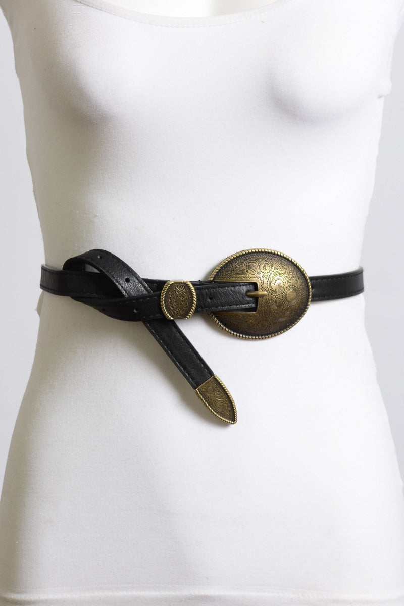 Oval Embossed Vintage Buckle Belt Leto Collection