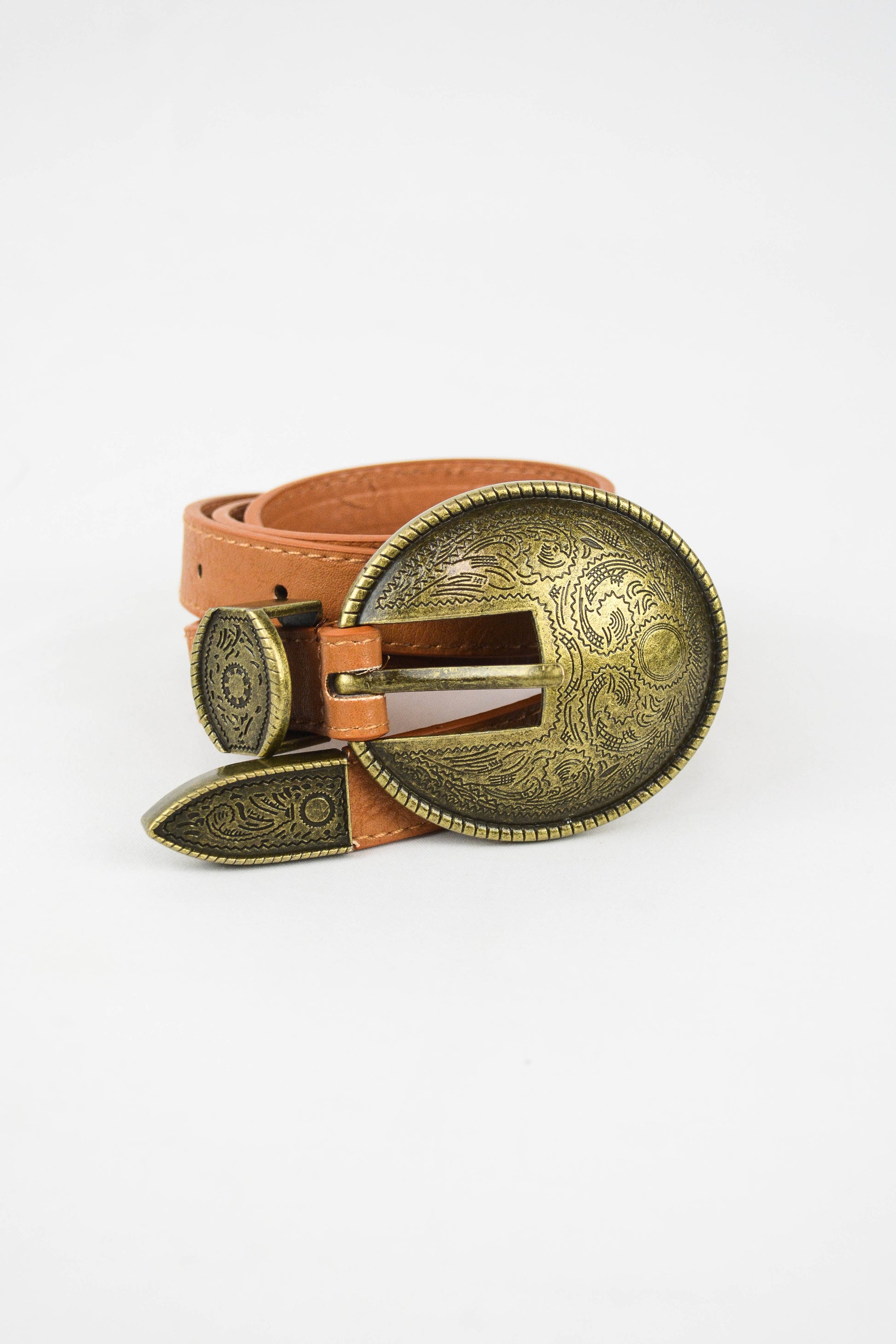 Oval Embossed Vintage Buckle Belt Leto Collection